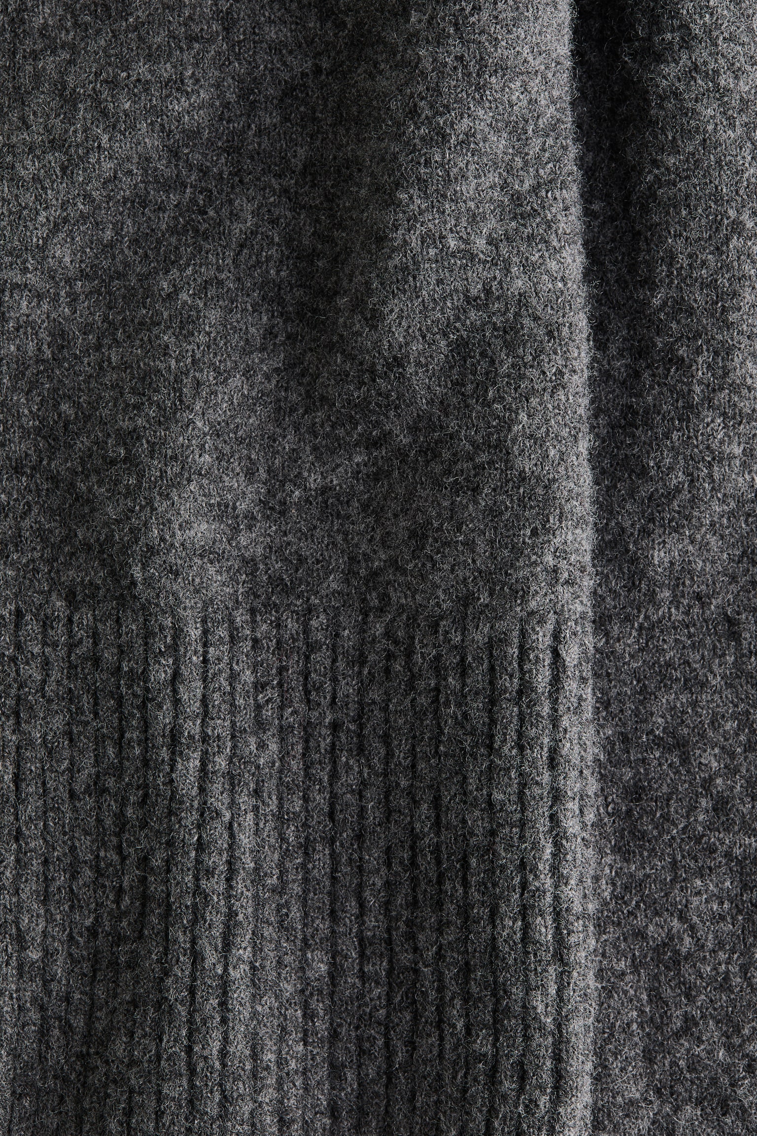 Женская куртка H&M Knit Hooded, цвет: Тёмный серый меланжевый — фото 7