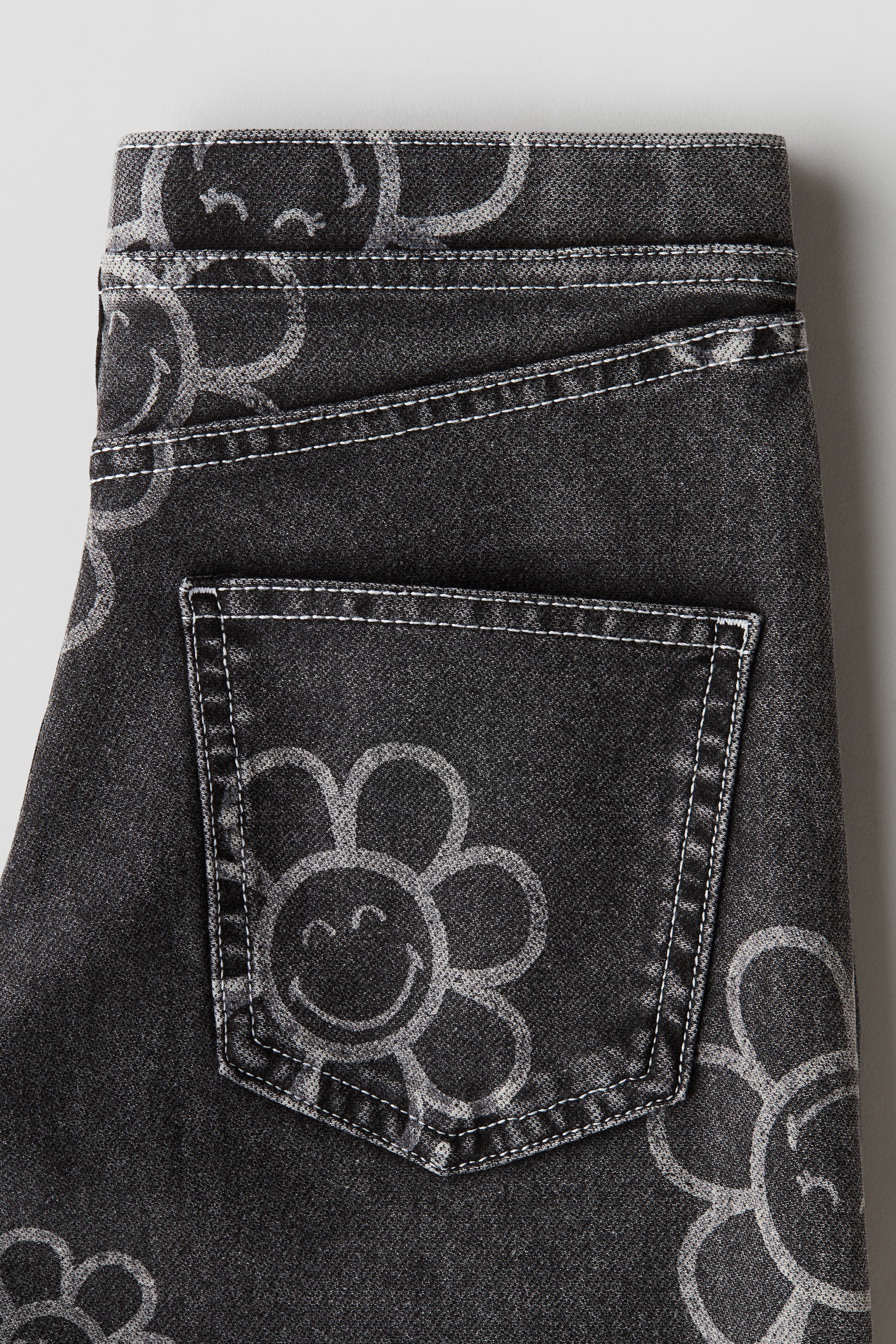 Wide-Leg Denim-Look Pants - Dark gray/SmileyWorld® - Kids | H&M US