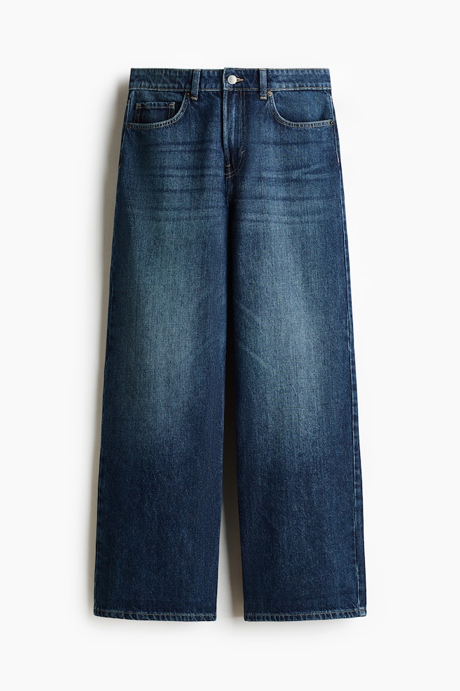 Wide-Leg Regular-Waist Jeans - Dark denim blue/Denim black/Light denim blue - 1