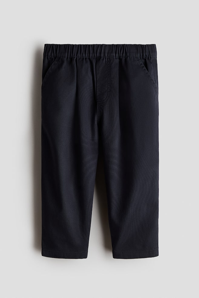 Cotton twill chinos - Navy blue/Khaki green - 1