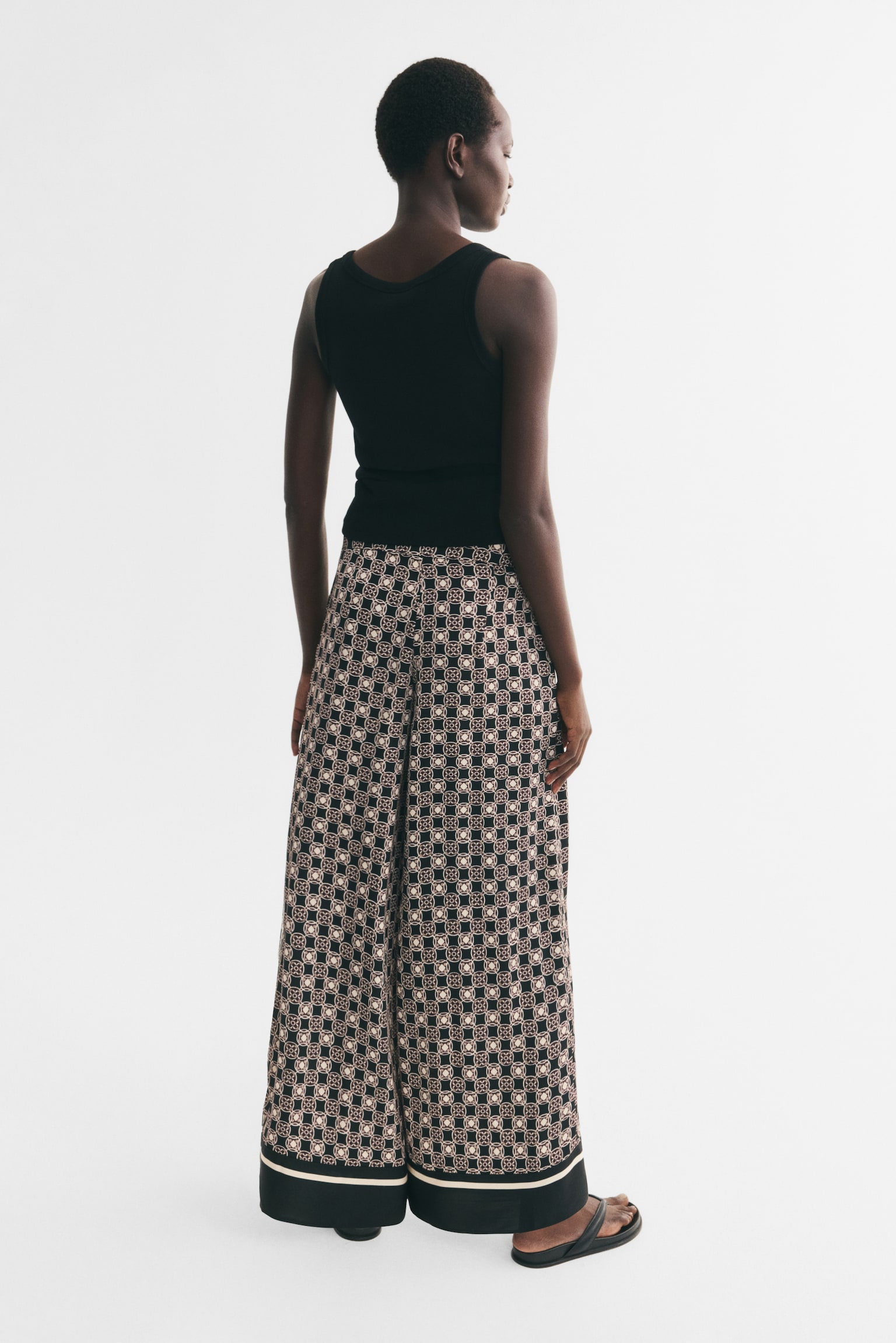 Женские брюки H&M Wide-Leg, цвет: Чёрный — фото 4