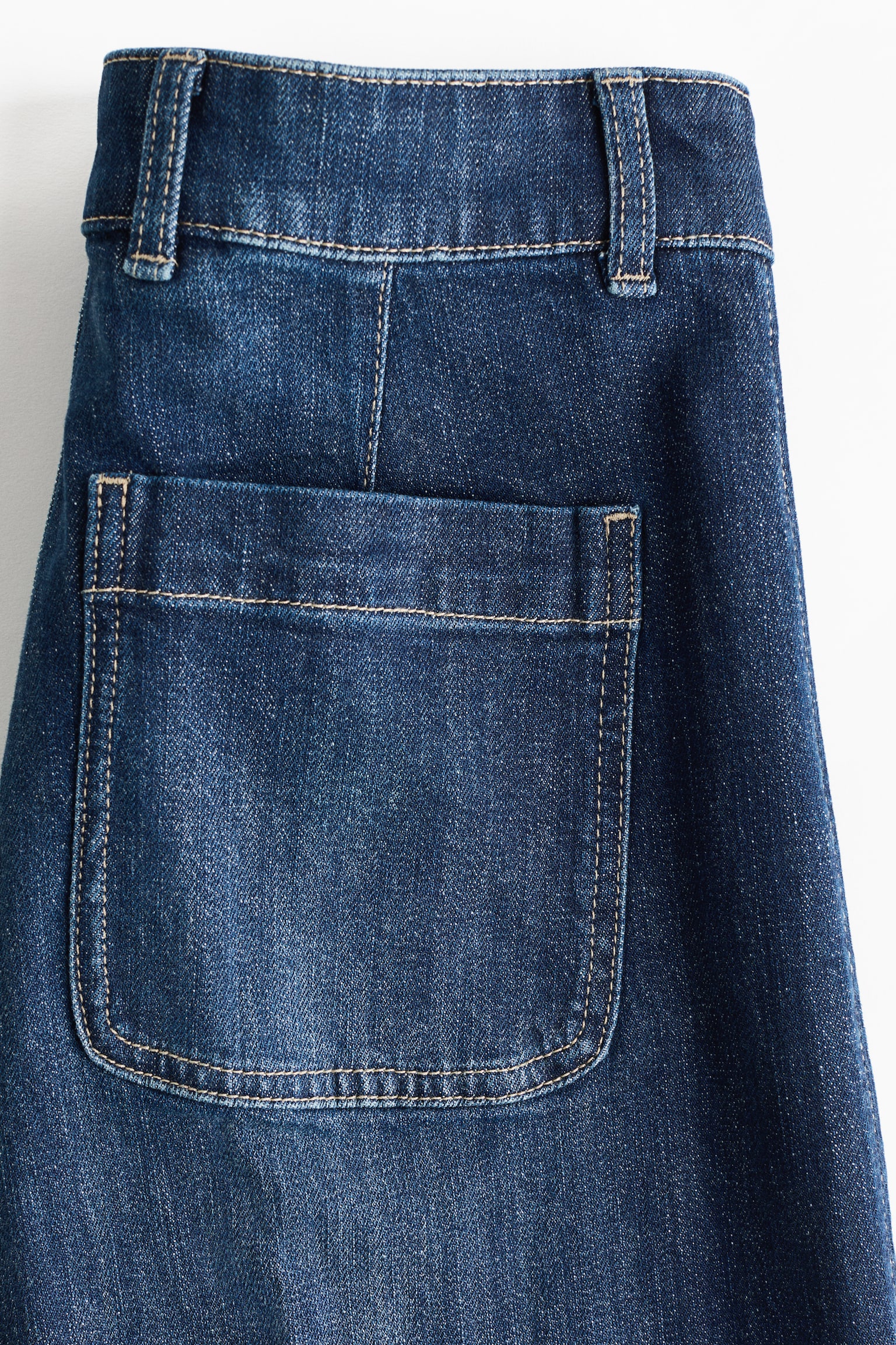 Wide High Jeans - Mørk denimblå/Hvid/Denimblå/Sart gul - 8