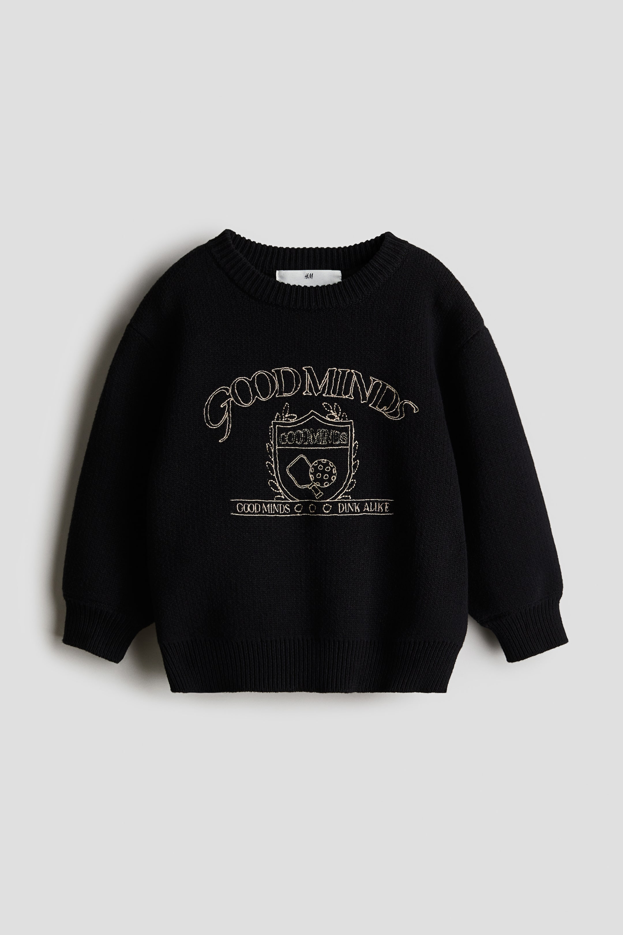 이미지 확대 보기: 자카드 니트 스웨터 - 블랙/Good Minds - Kids | H&M KR 1