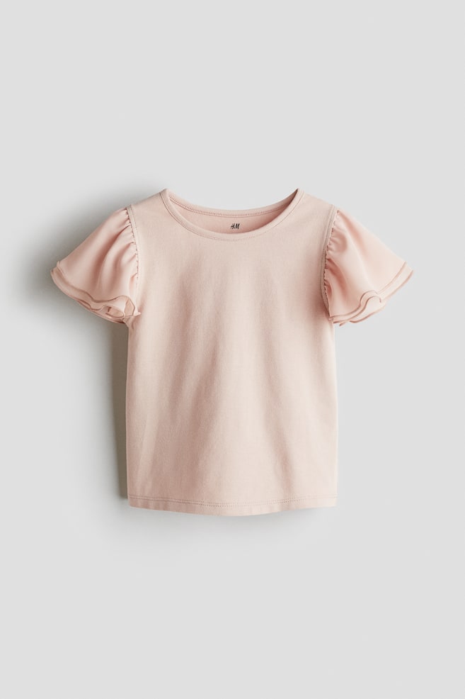 Butterfly-sleeved top - Pink - 1