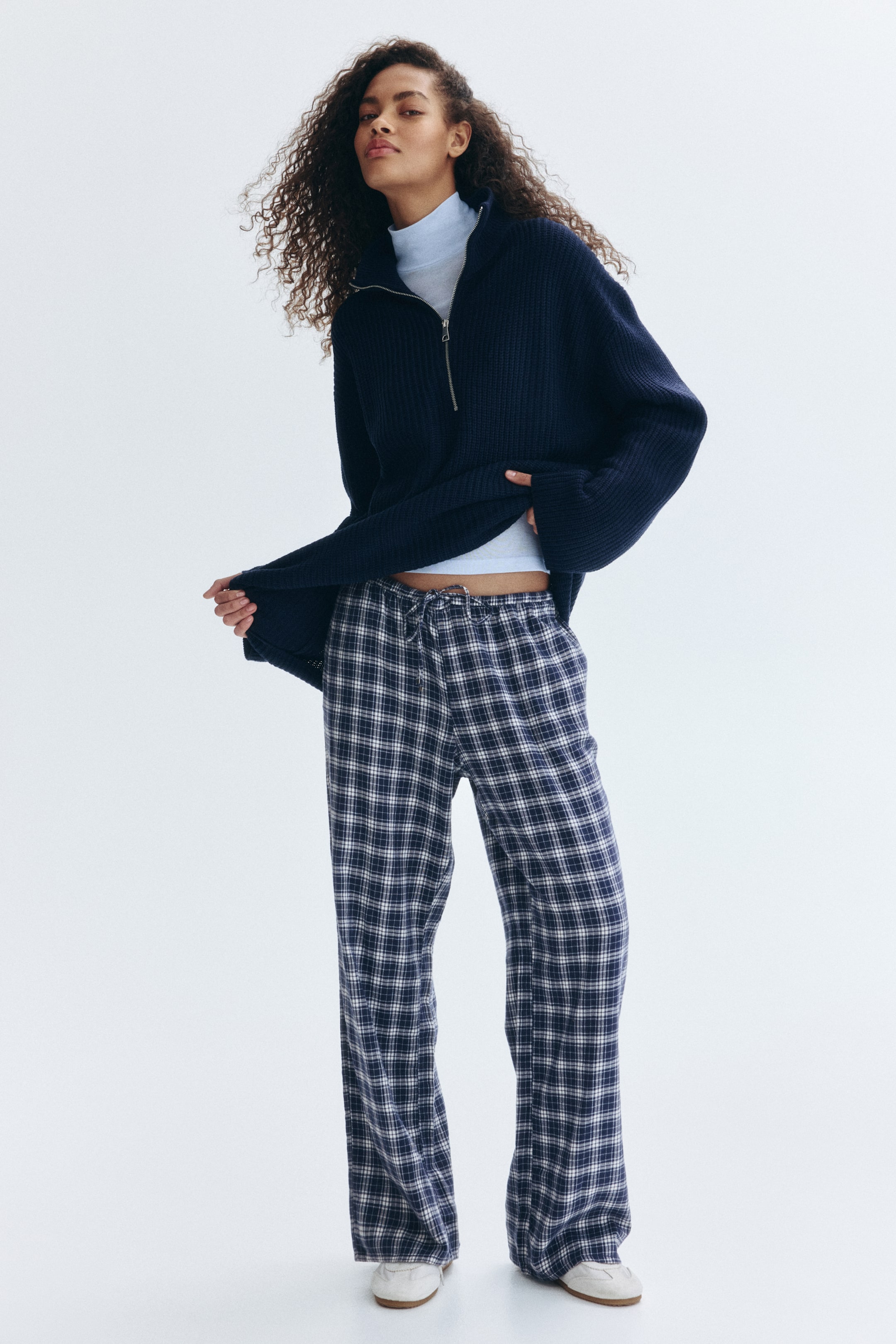 View larger image: Pyjama bottoms - Dark blue/Checked - Ladies | H&M IN 1