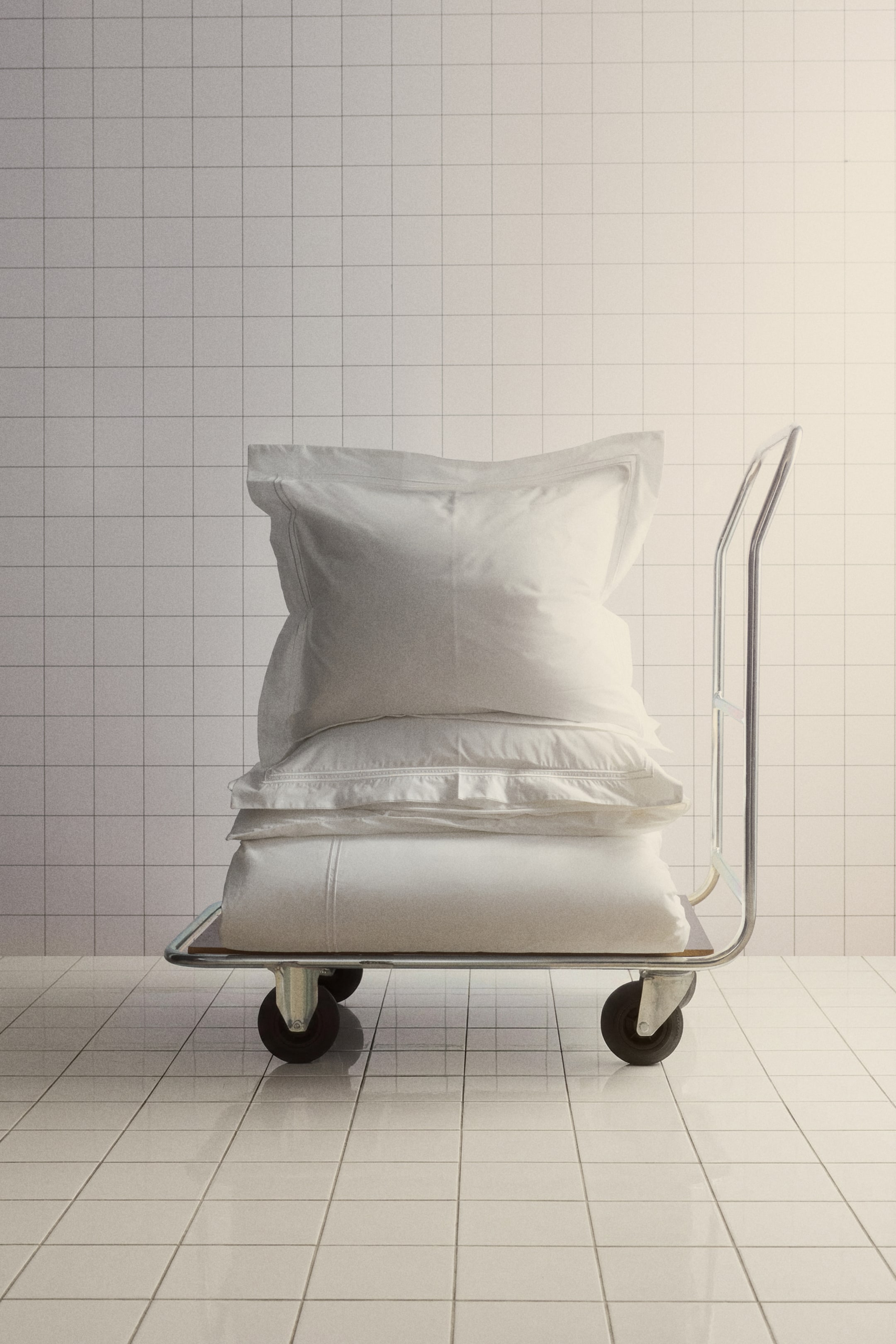 Agrandir l'image: Parure de couette lit double en percale de coton - Blanc - Home All | H&M FR 1