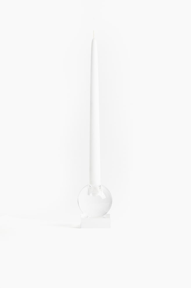 Low glass candle holder - Transparent - 1