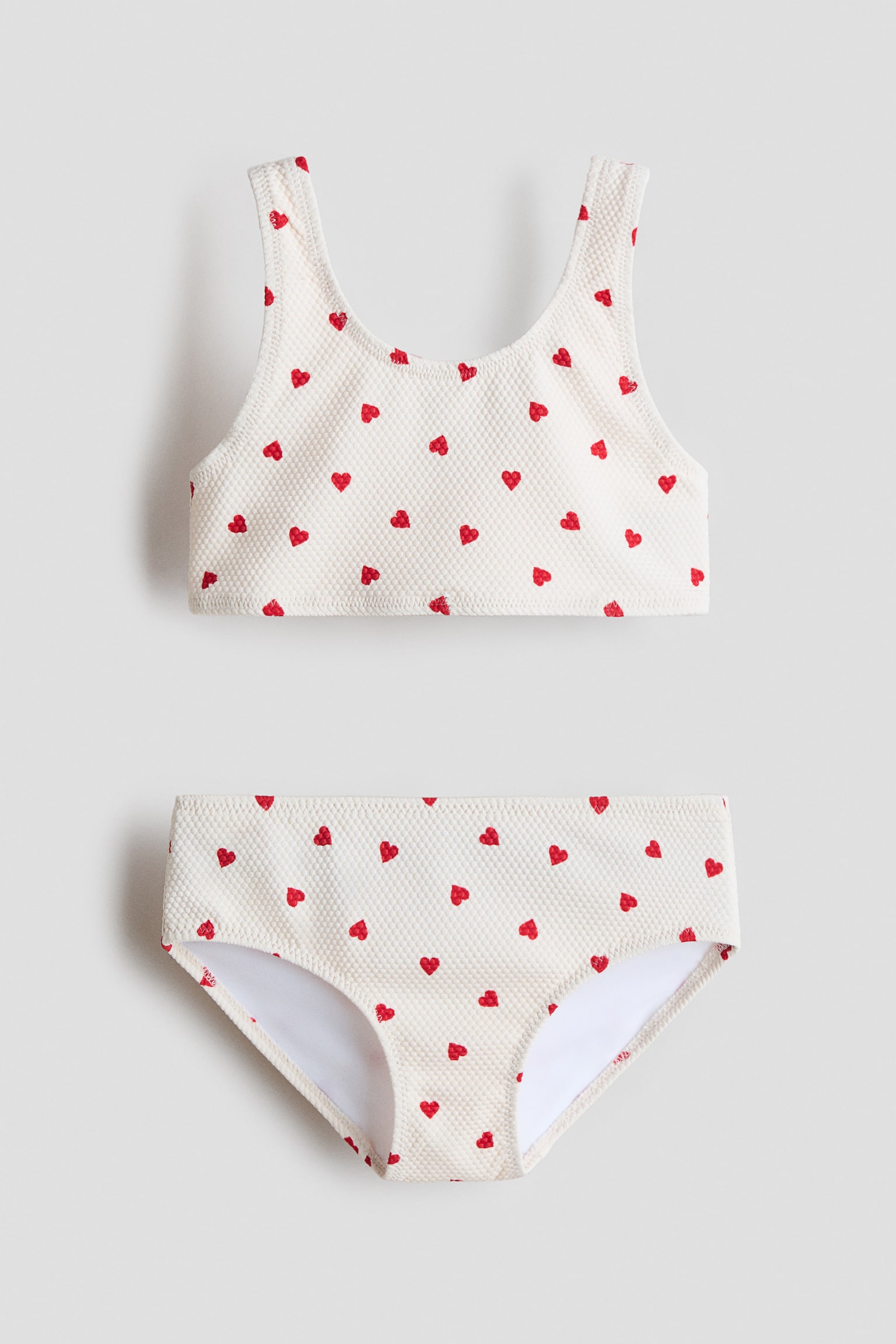 Textured bikini - Cream/Hearts