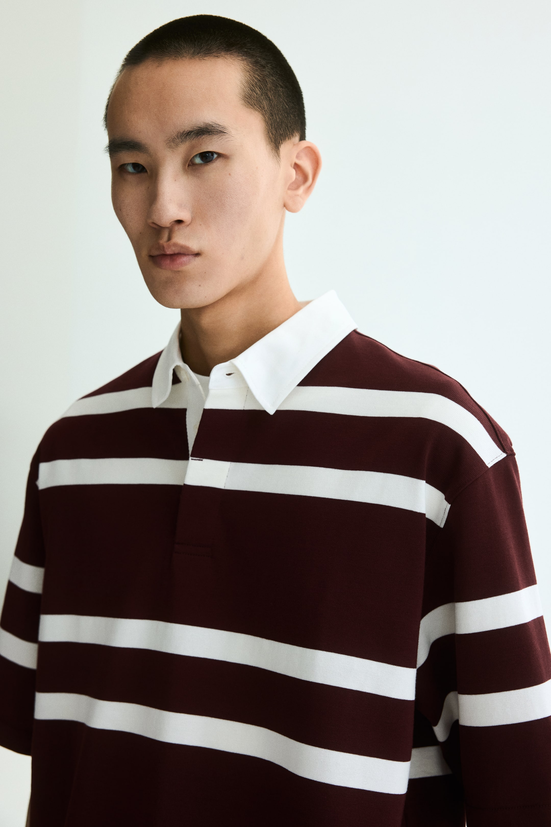 Мужские рубашки H&M Loose-Fit Cotton Rugby Shirt — фото 6