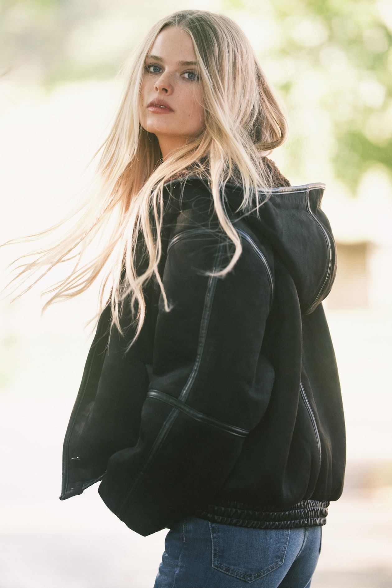 Teddy-lined jacket Black Ladies H&M GB