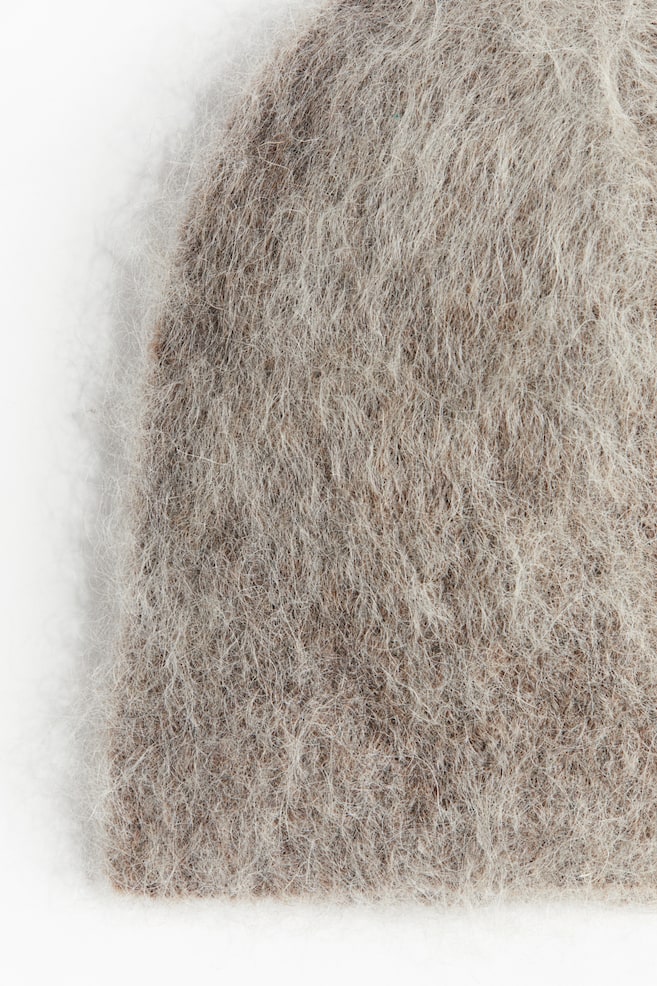 Gorro beanie en mezcla de mohair-Beige grisáceo - 2