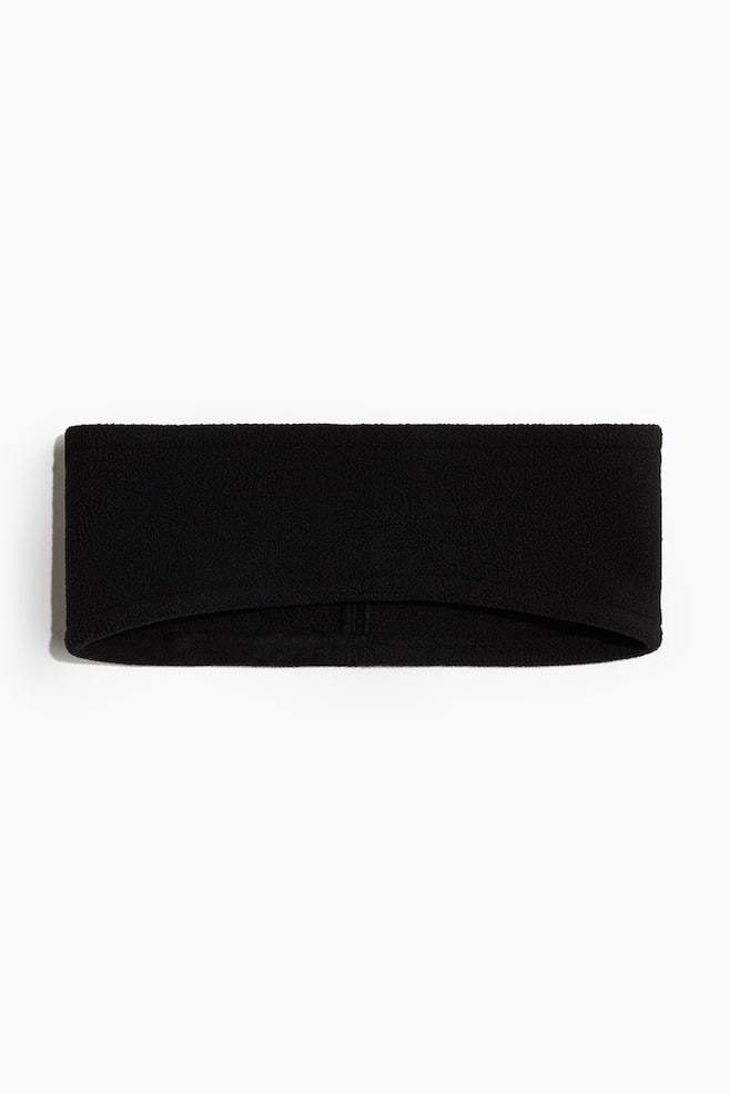 Fleece sports headband - Black - 1
