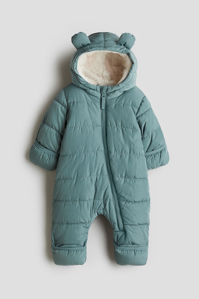 Sneeuwpak met teddy voering - Donkerturkoois/Wit - 1