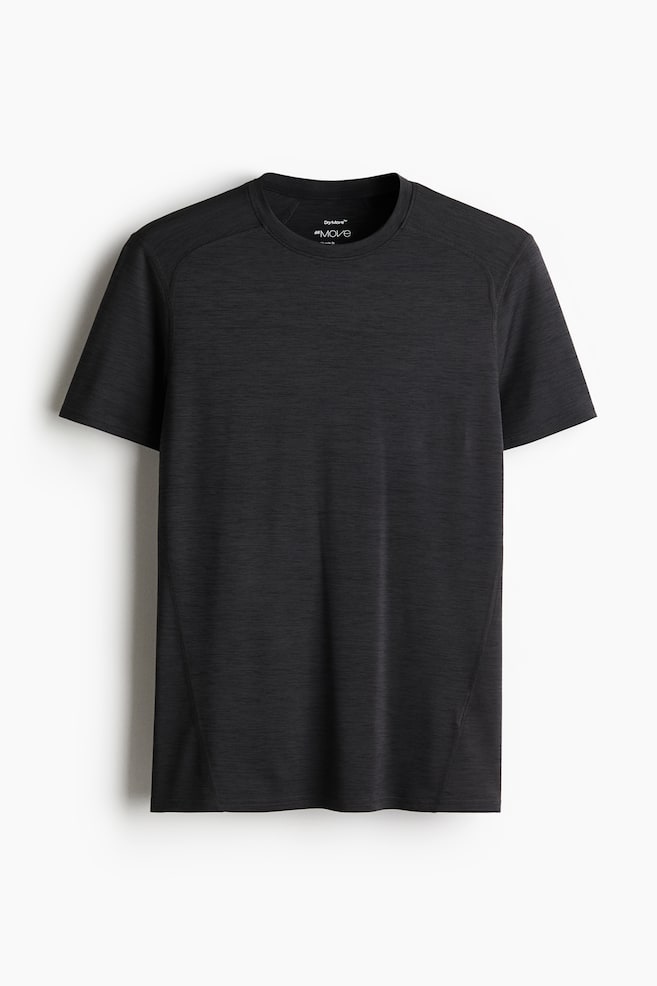 T-shirt de sport contour des muscles DryMove🅪 - Noir chiné/Gris foncé chiné - 1
