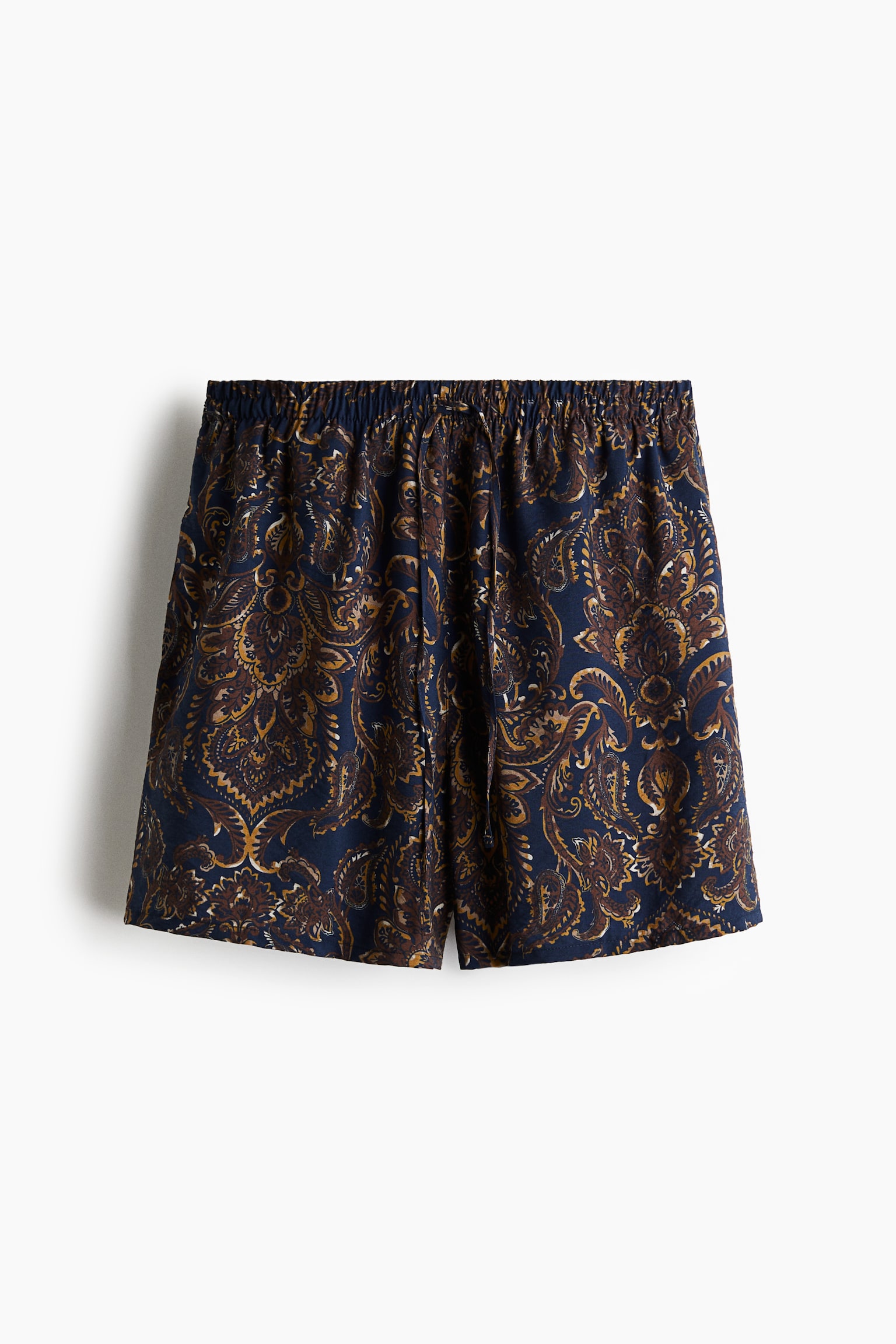 Büzgü Bağlı Şort - Lacivert/Desenli/Kahverengi - 2