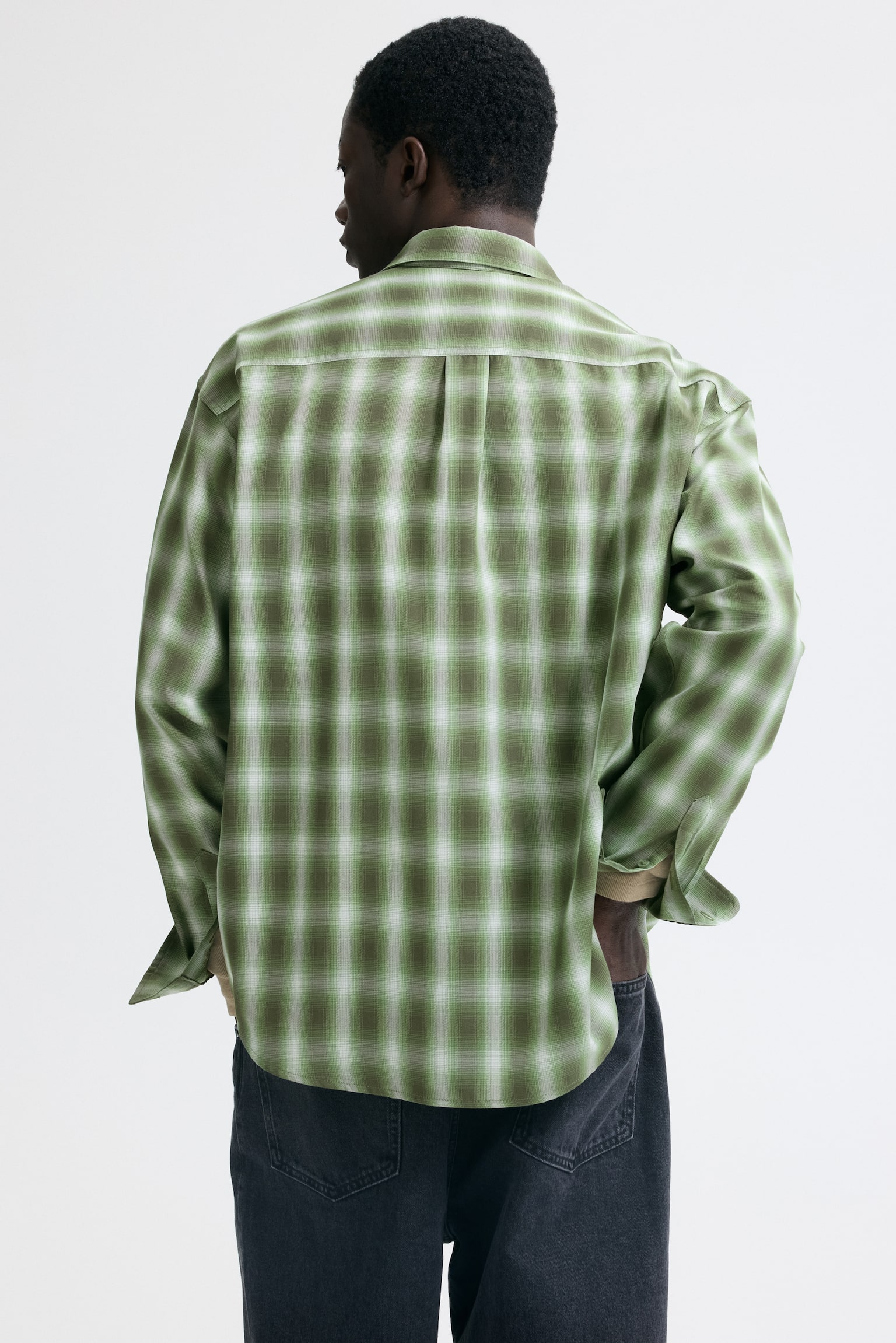 חולצה Relaxed Fit - Khaki green/Checked - 6