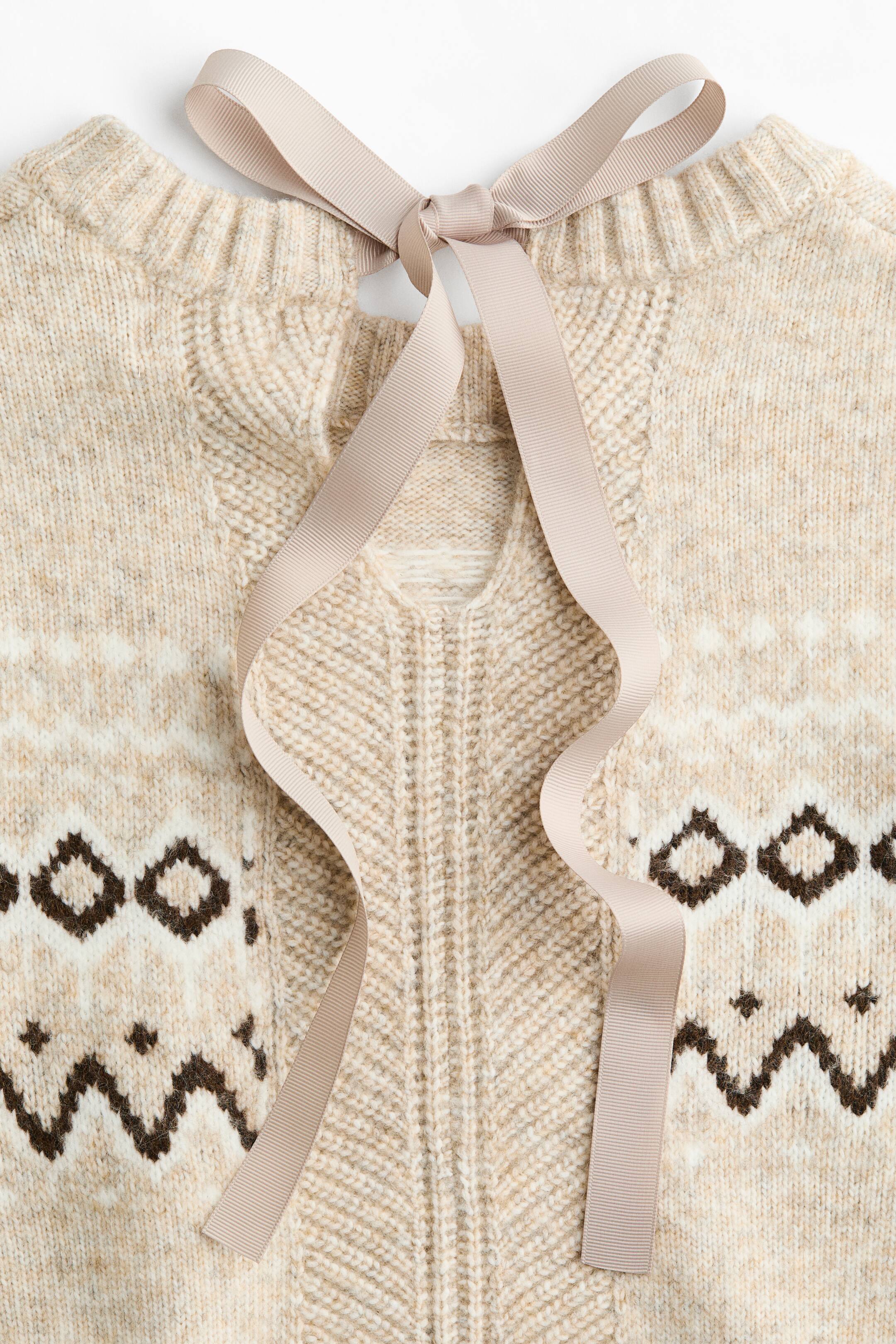 이미지 확대 보기: 자카드 니트 스웨터 - 베이지 멜란지/패턴 - 여성 | H&M KR 7