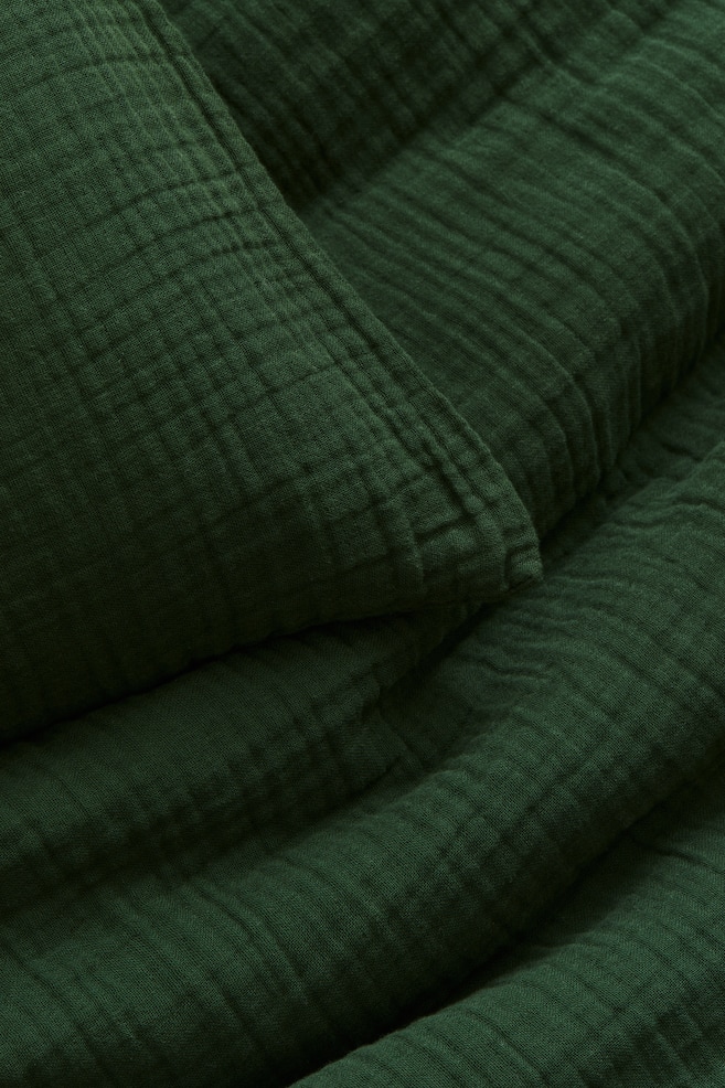 Enkelt sengesæt i musselin - Mørkegrøn/Hvid/Lys beige/Pudderrosa/Lysebrun/Salviegrøn/Lyseblå/Lys muldvarp - 3