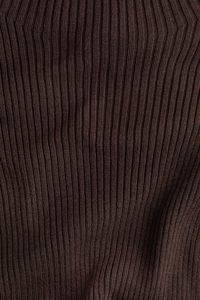 MAMA Rib-knit turtleneck dress-Mørk brun - 4