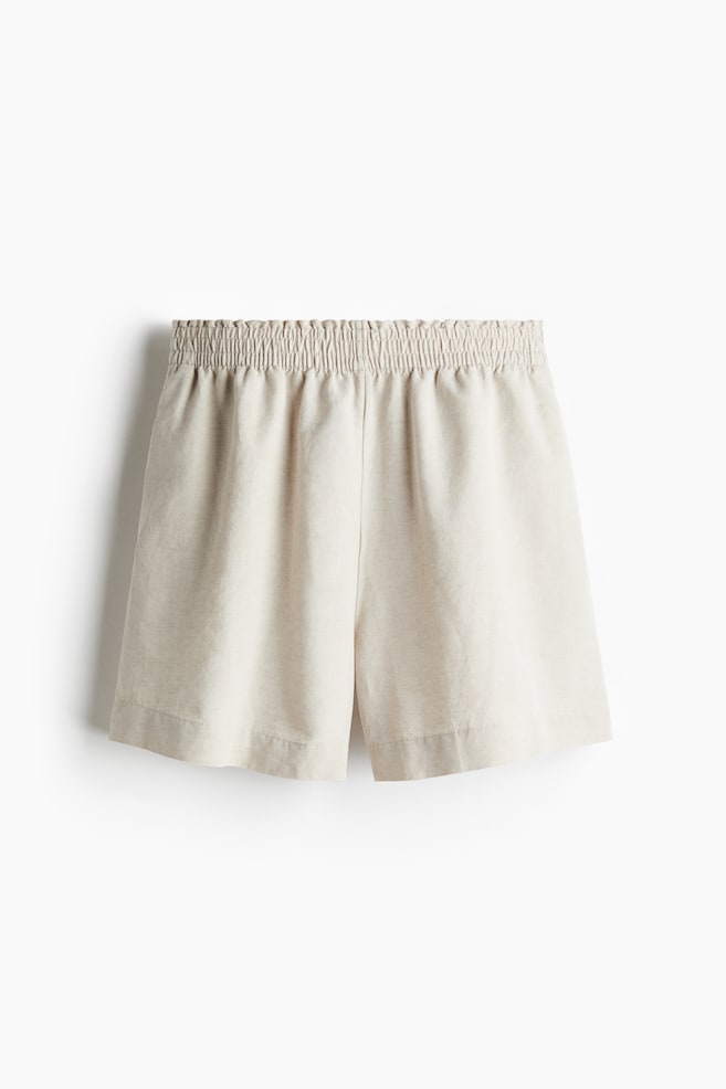 Linen-Blend Shorts - Light beige/Black/White/striped/Navy blue - 1