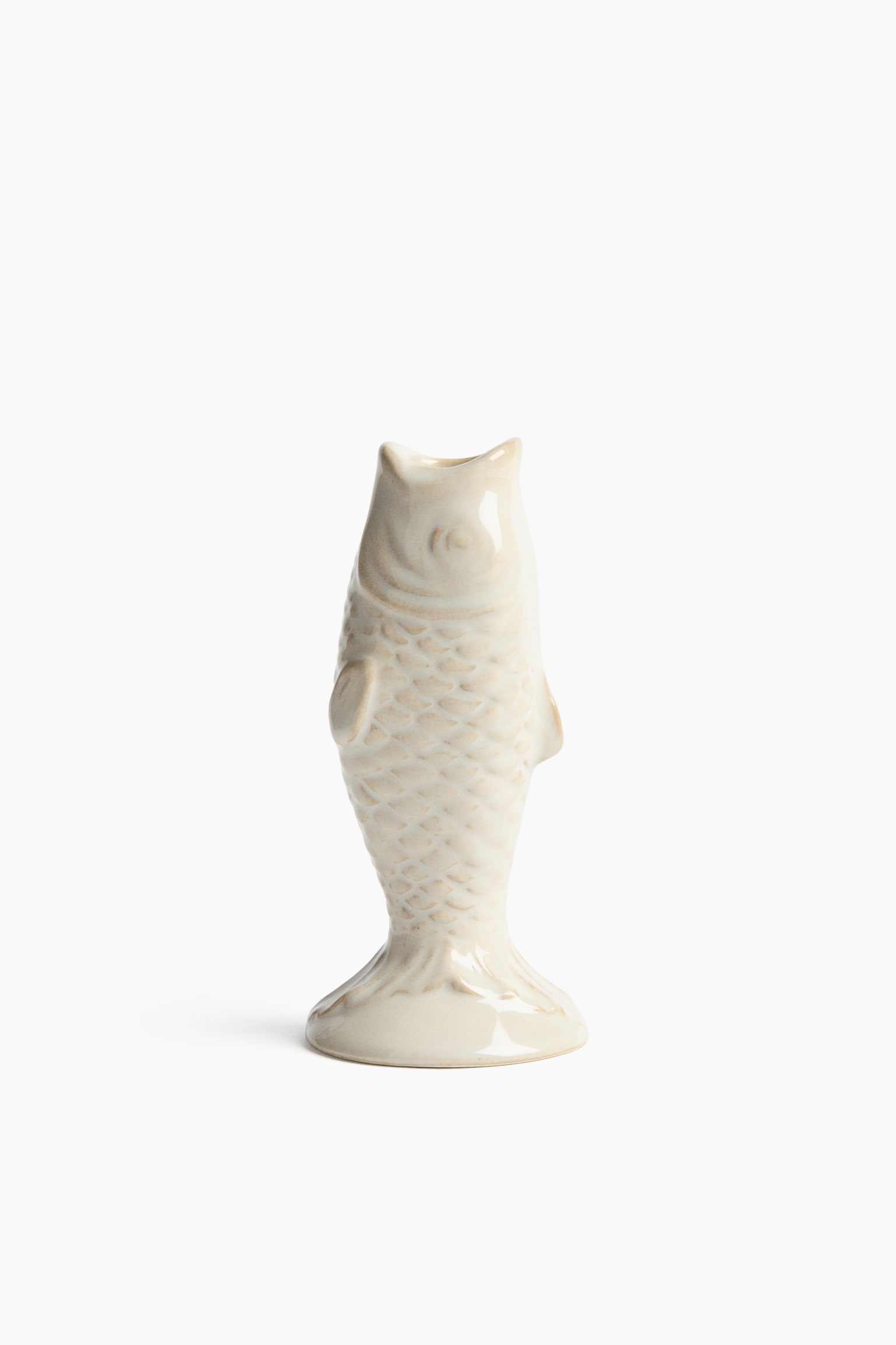 Stoneware candlestick - Light beige/Blue - 3