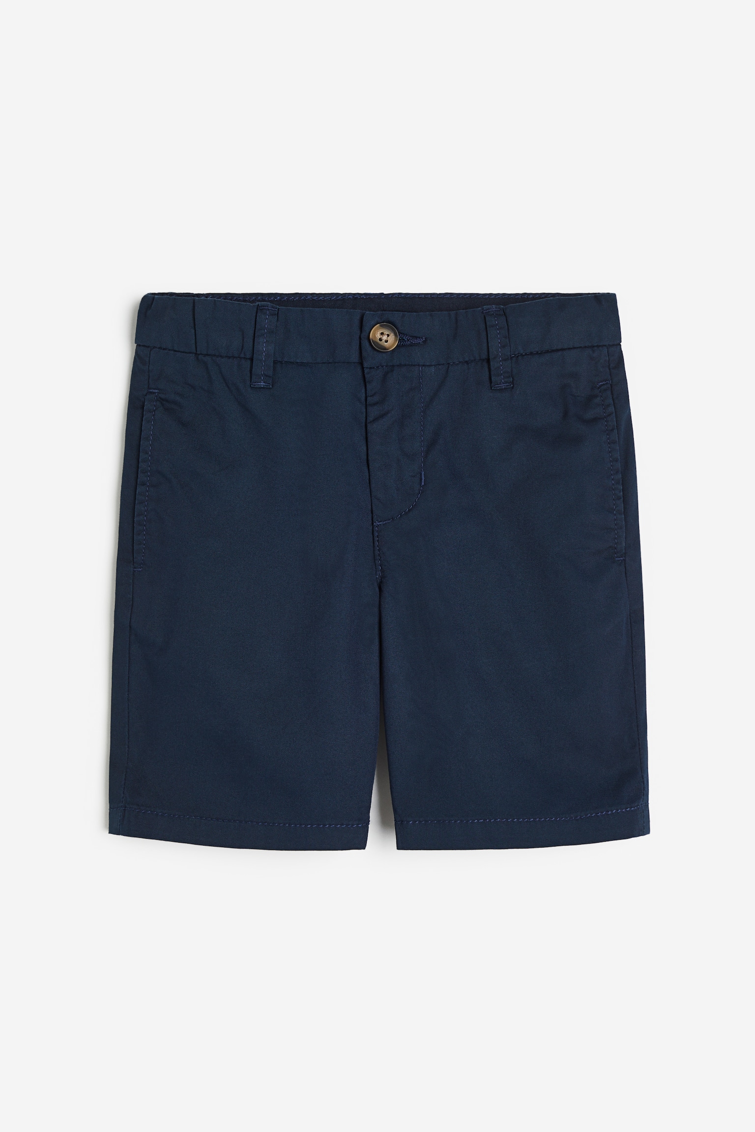 Cotton chino shorts - Navy blue/Beige - 1