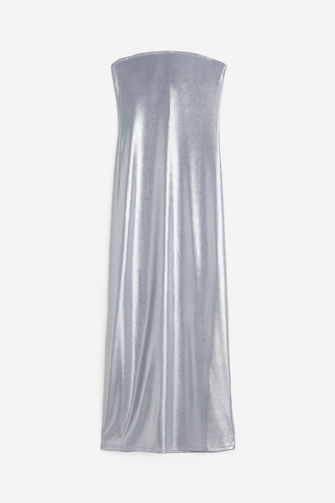 Shimmering metallic bandeau dress - Silver-coloured - 2