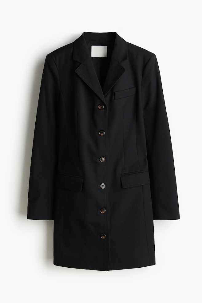 Twill Jacket Dress - Black - 1