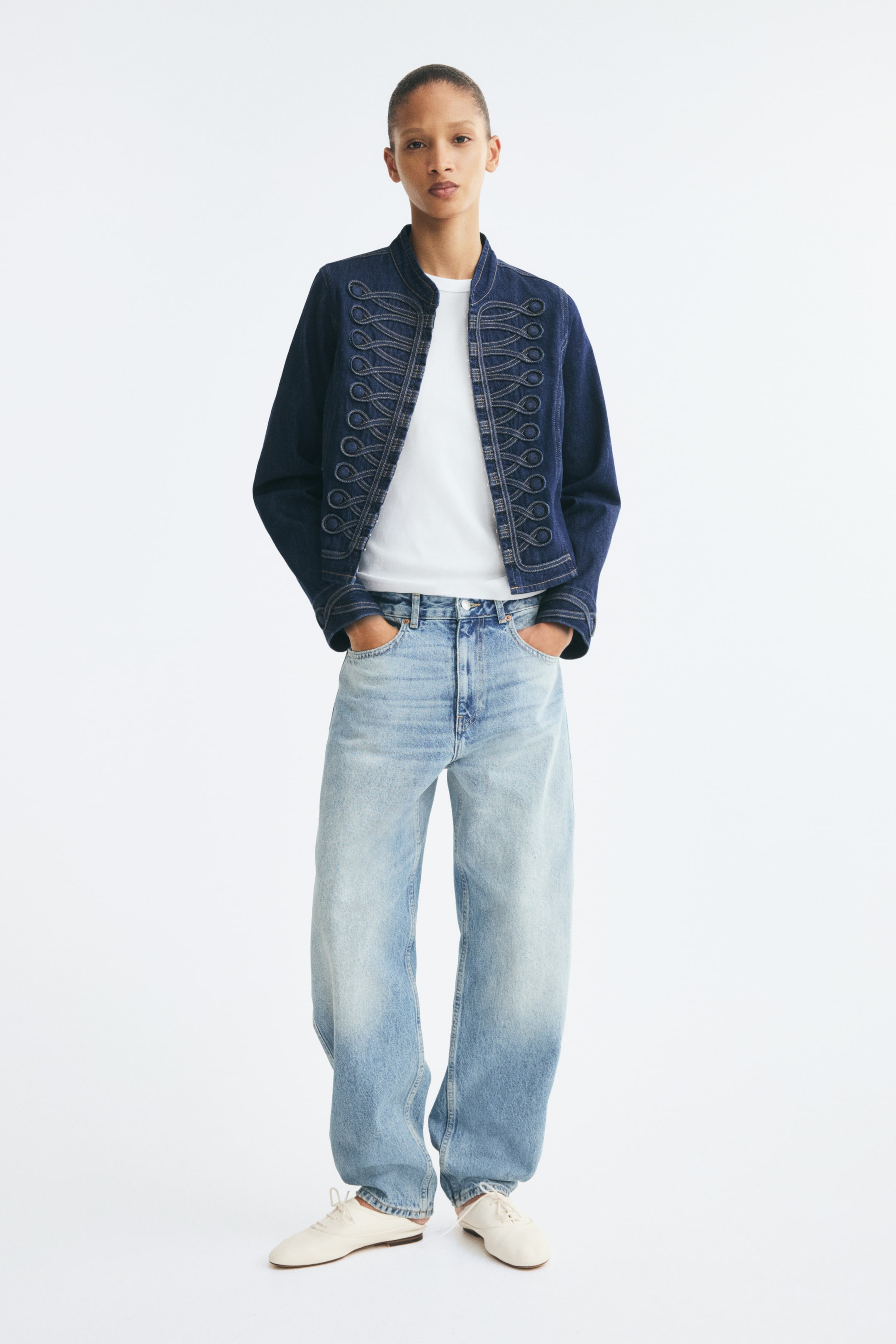 View larger image: Button-tab denim jacket - Dark denim blue - Ladies | H&M 1
