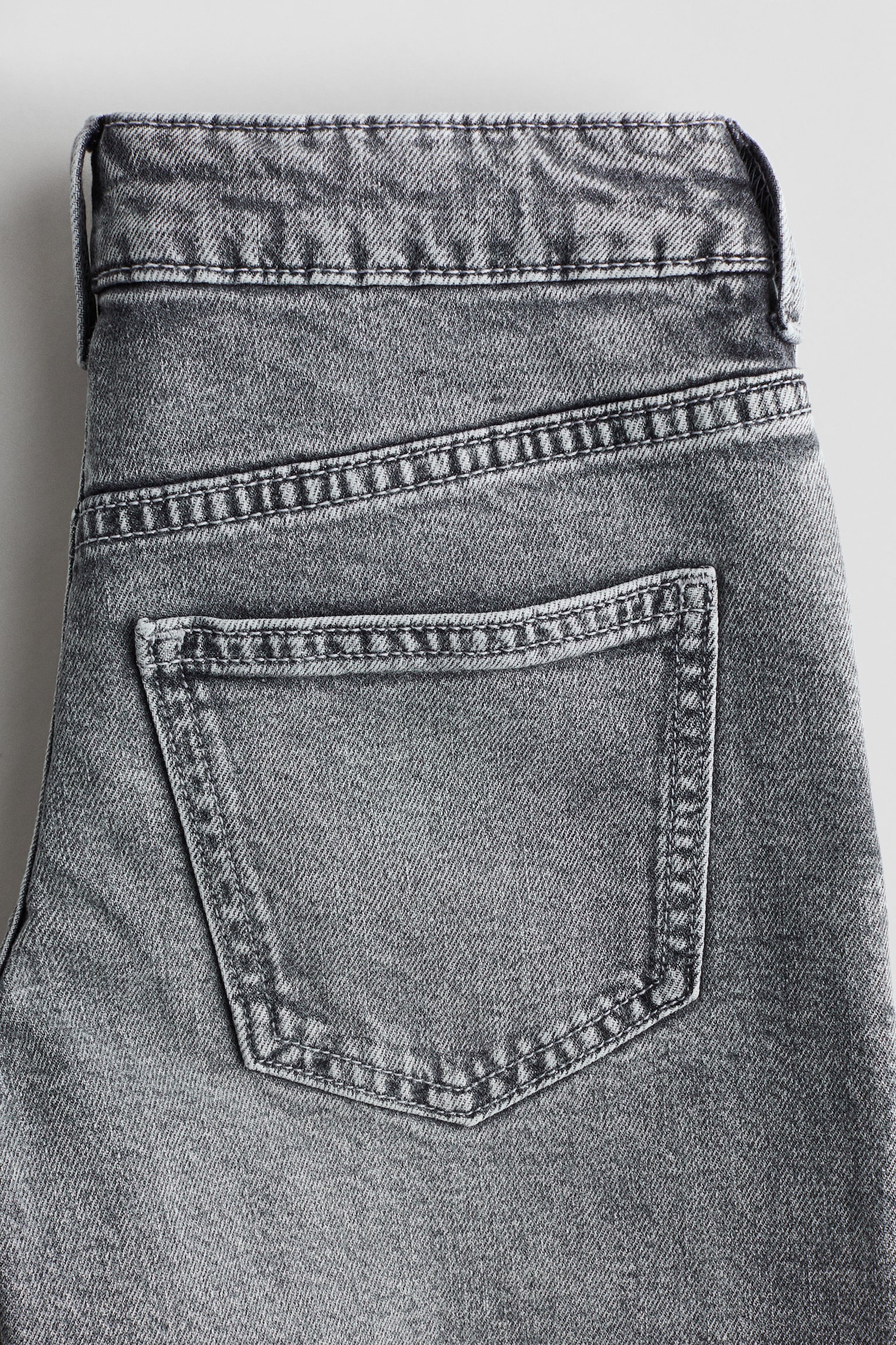 Wide Leg Low Denim shorts - Denim grey/Light denim blue - 4