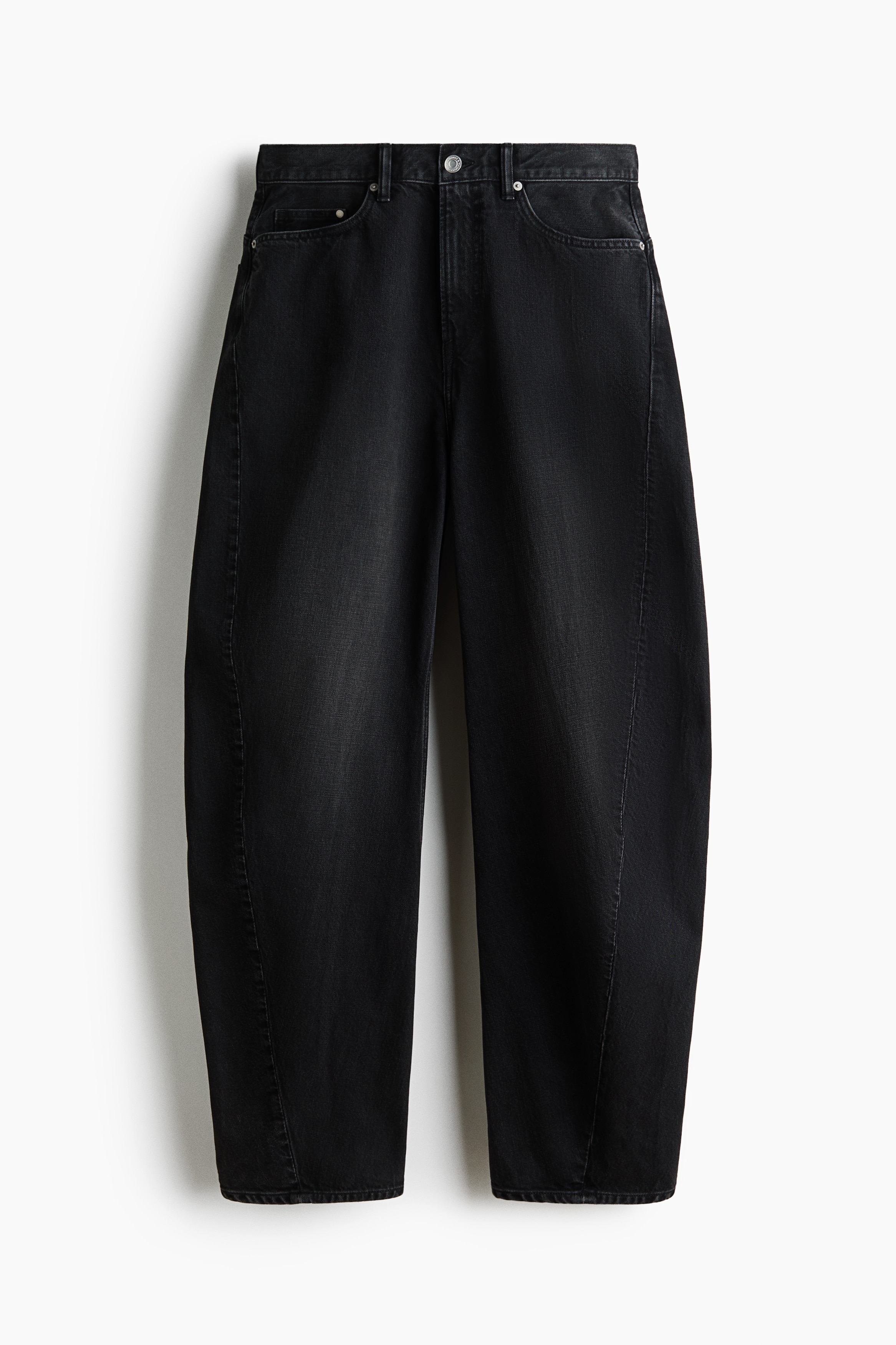 Baggy Barrel-Leg Jeans - Denim black/Denim blue