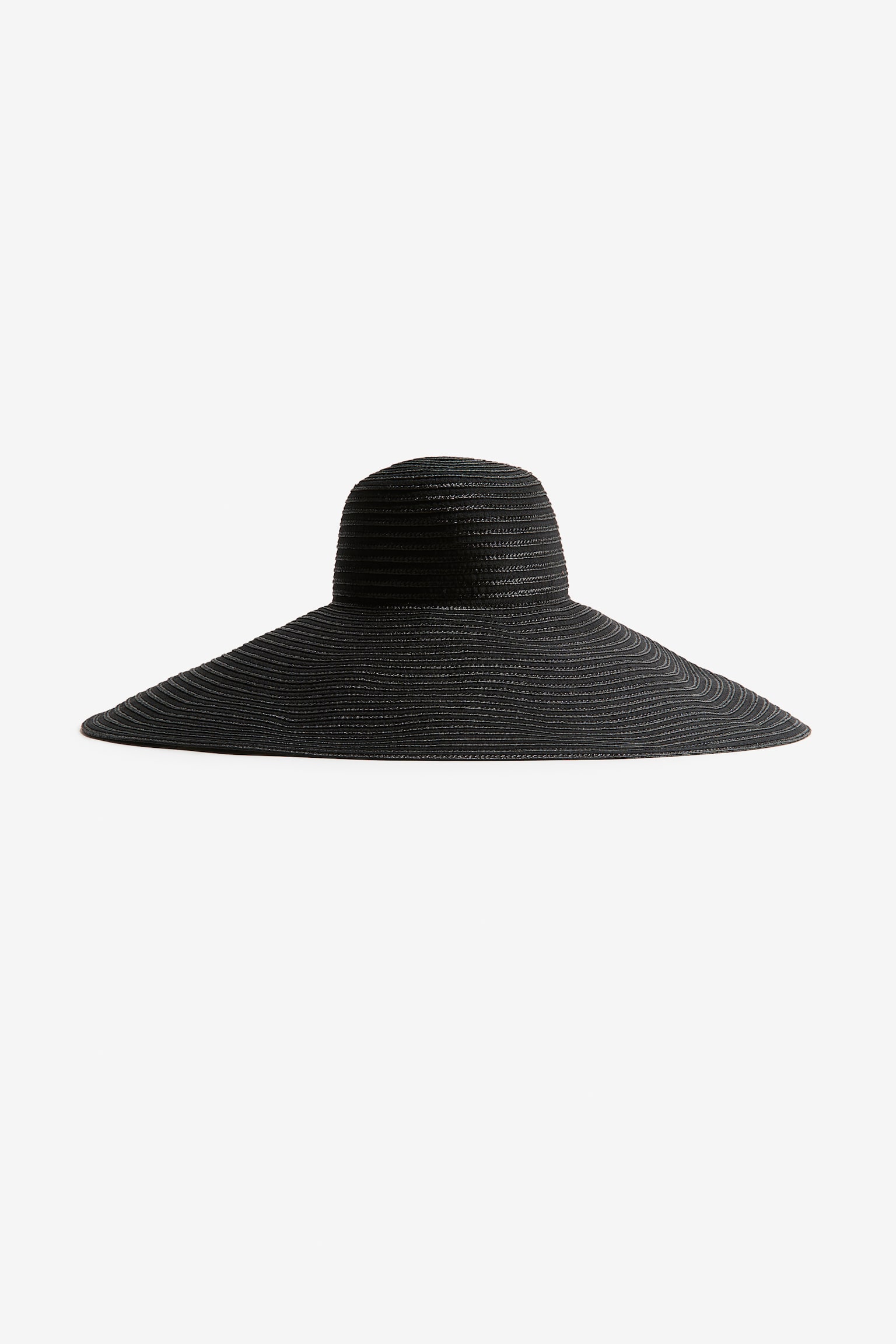 Wide Brim Straw Hat - Black - 2