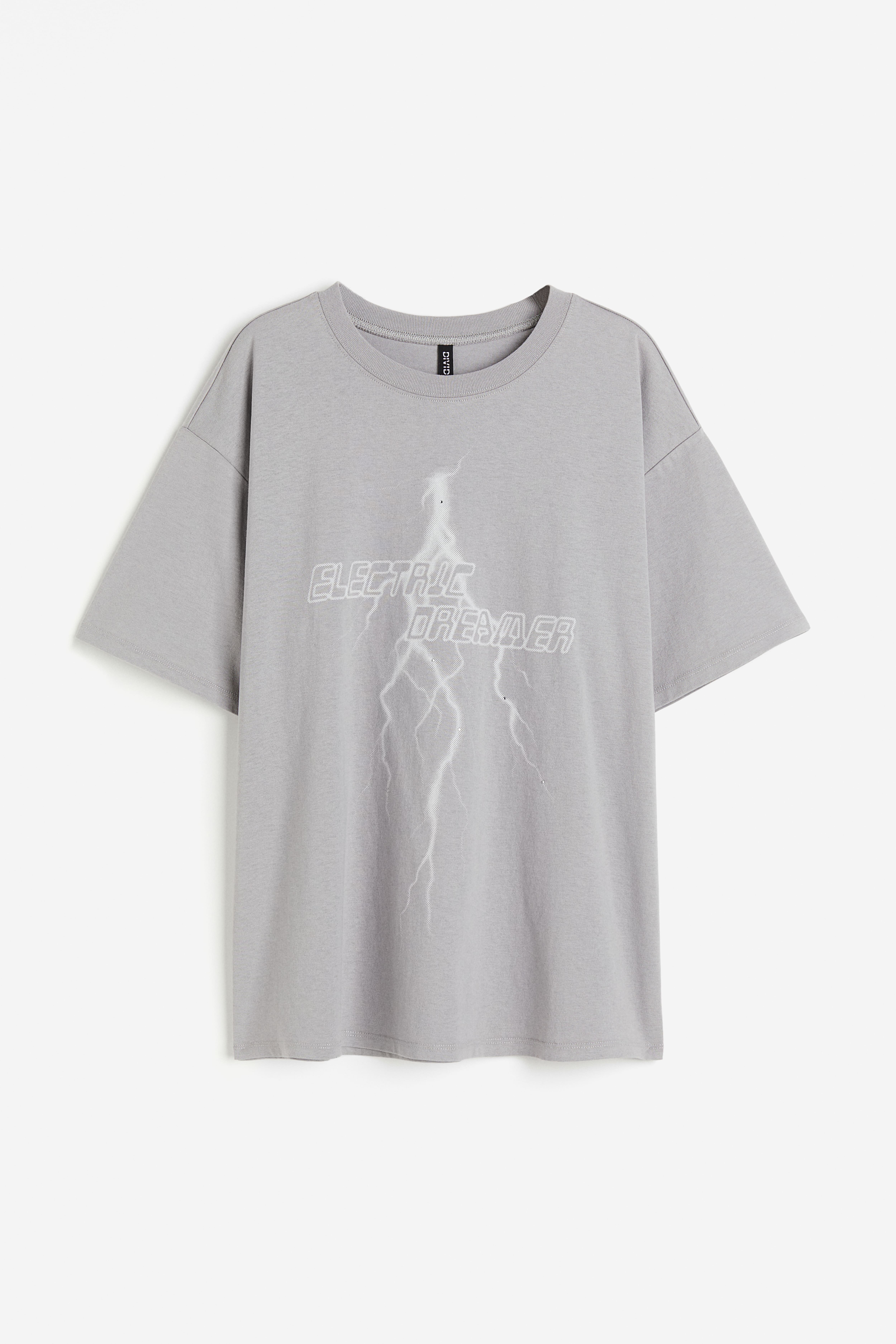 Ladies Gris claro Electric Dreamer Playera Oversized Size XCH H M