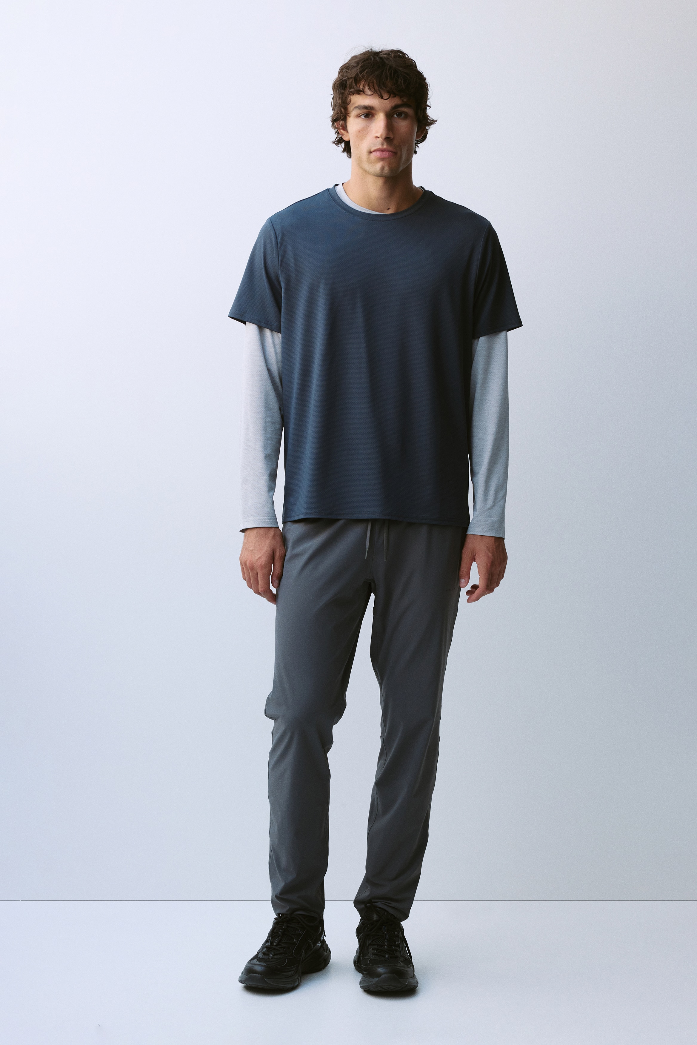Sports joggers with DryMove™ - Dark clay grey/Black/Dark olive