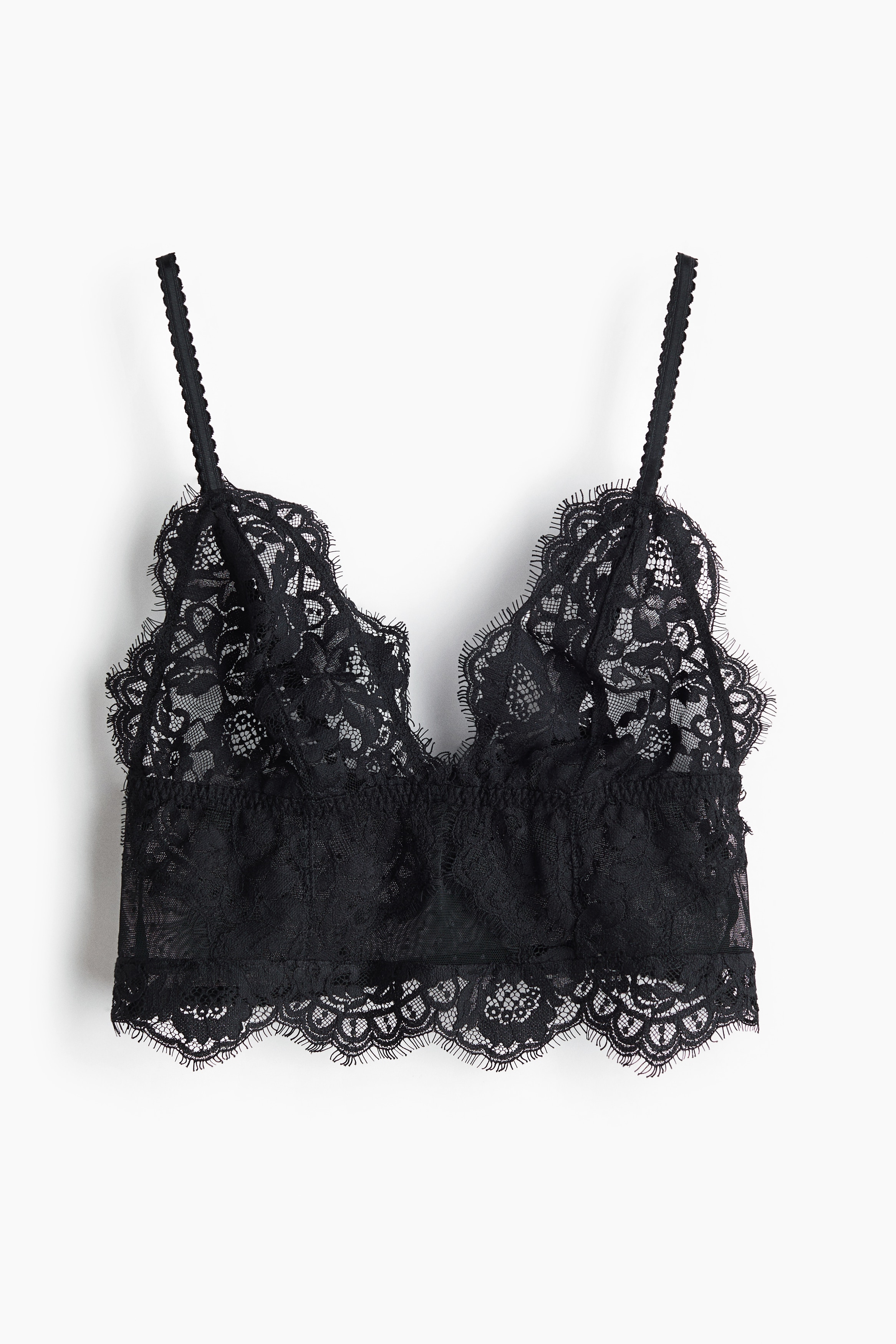 Lace Bralette - Black/Pale beige