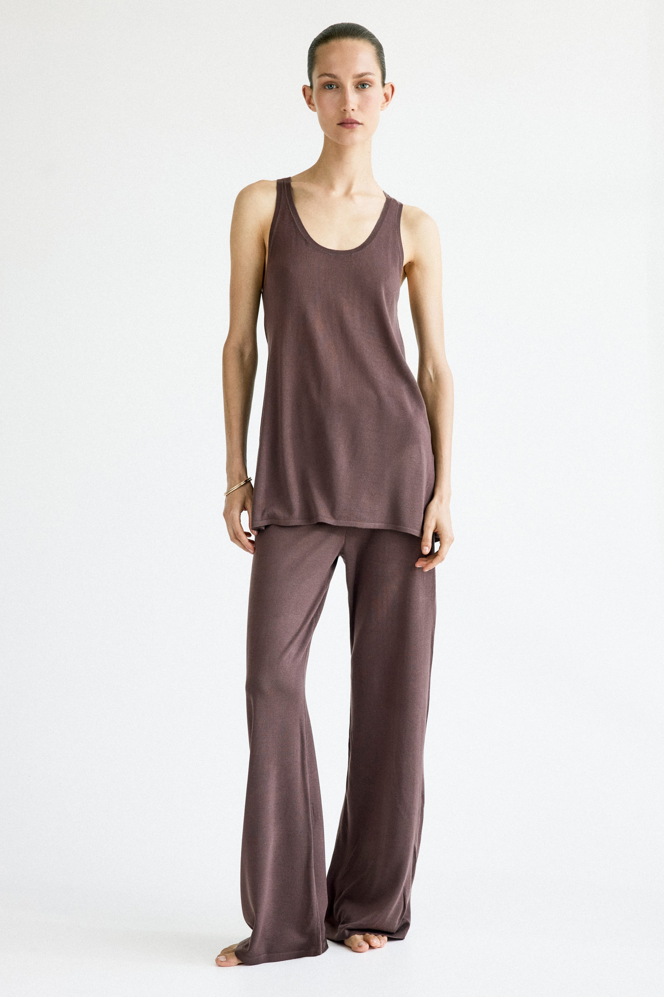 Visualizza immagine più grande: Top lungo in maglia fine - Talpa scuro - DONNA | H&M IT 1