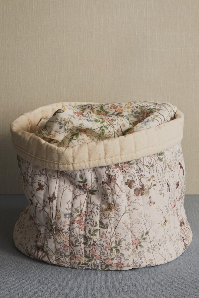 Large quilted storage basket - White/Bambi/Light blue/Bambi - 2