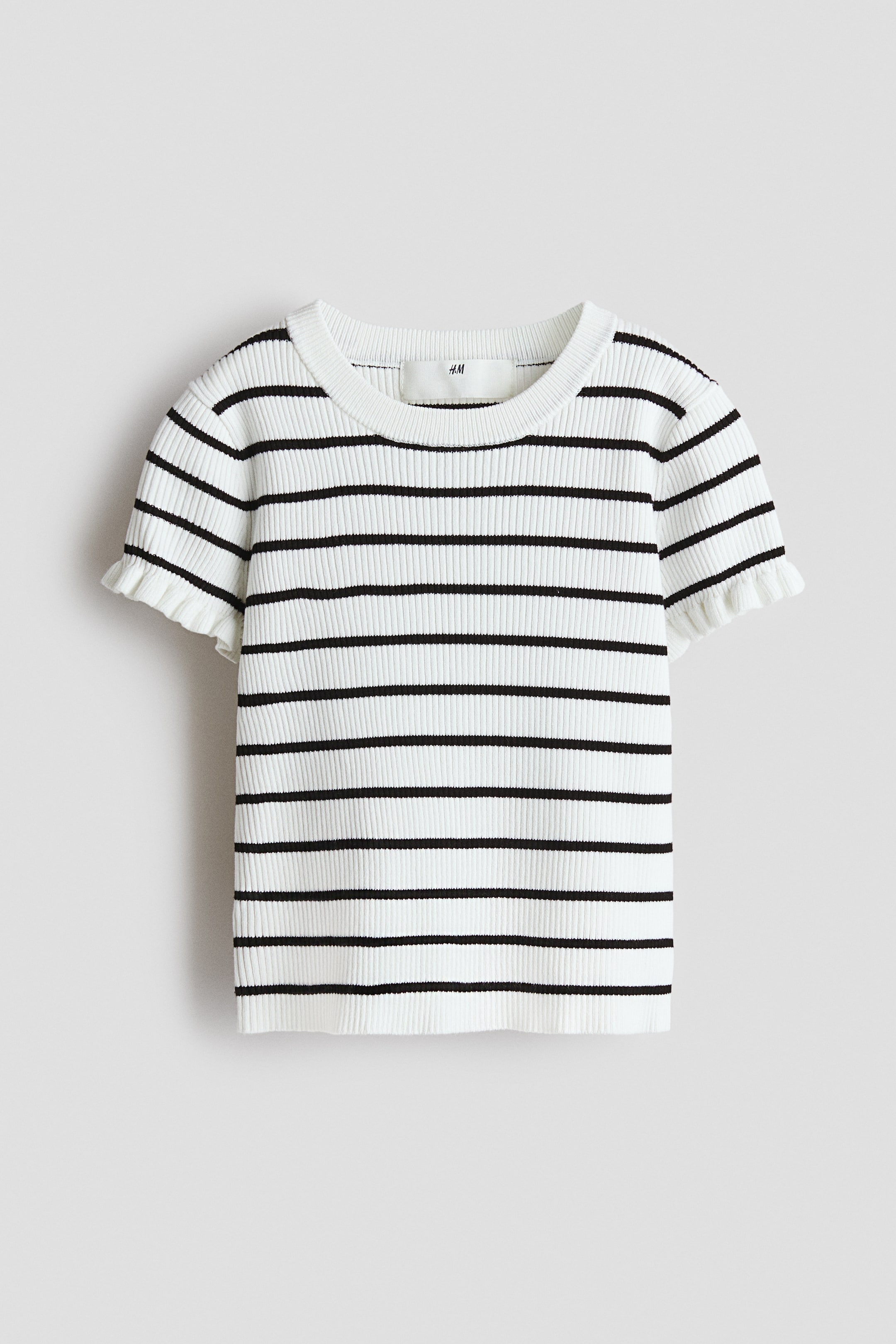 View larger image: Rib-knit top - White/Striped - Kids | H&M IN 1