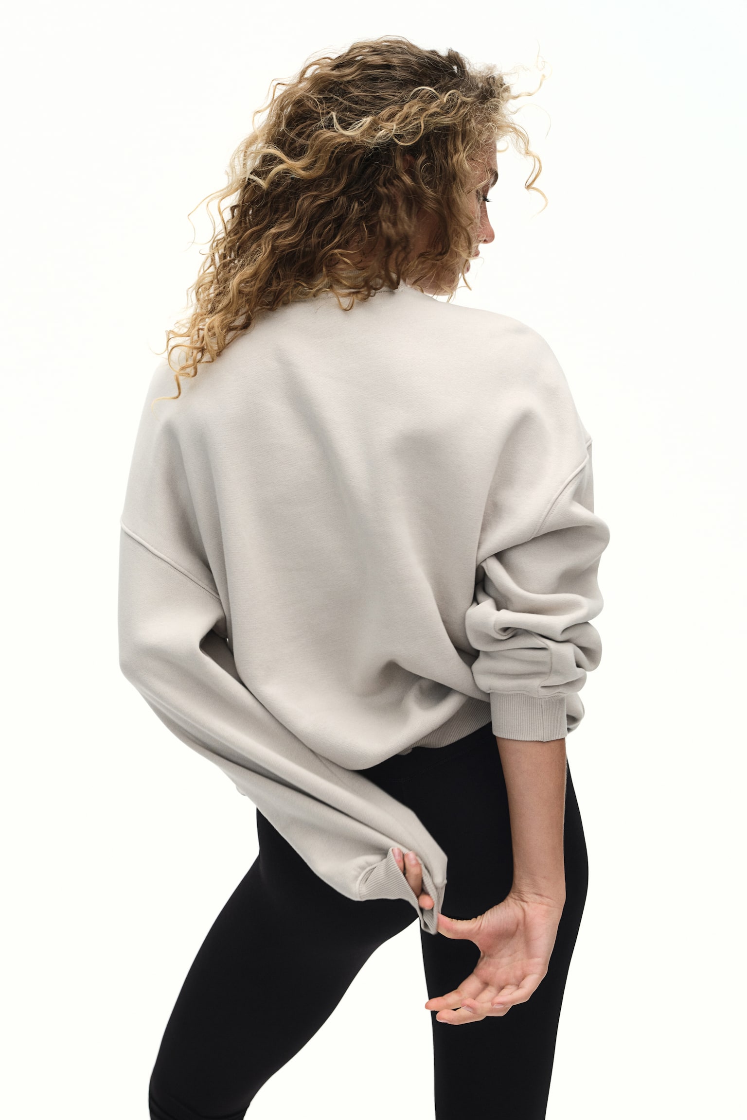 Sports sweatshirt in DryMove™ - Light beige/Light grey marl - 6