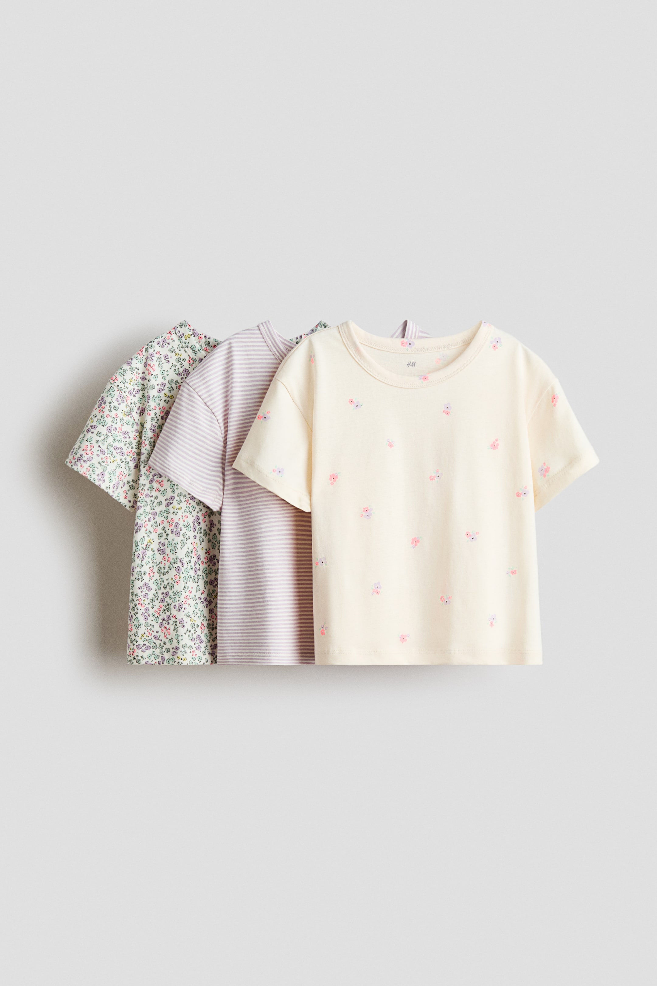 View larger image: 3-pack printed cotton tops - Light purple/Floral - Kids | H&M IN 1