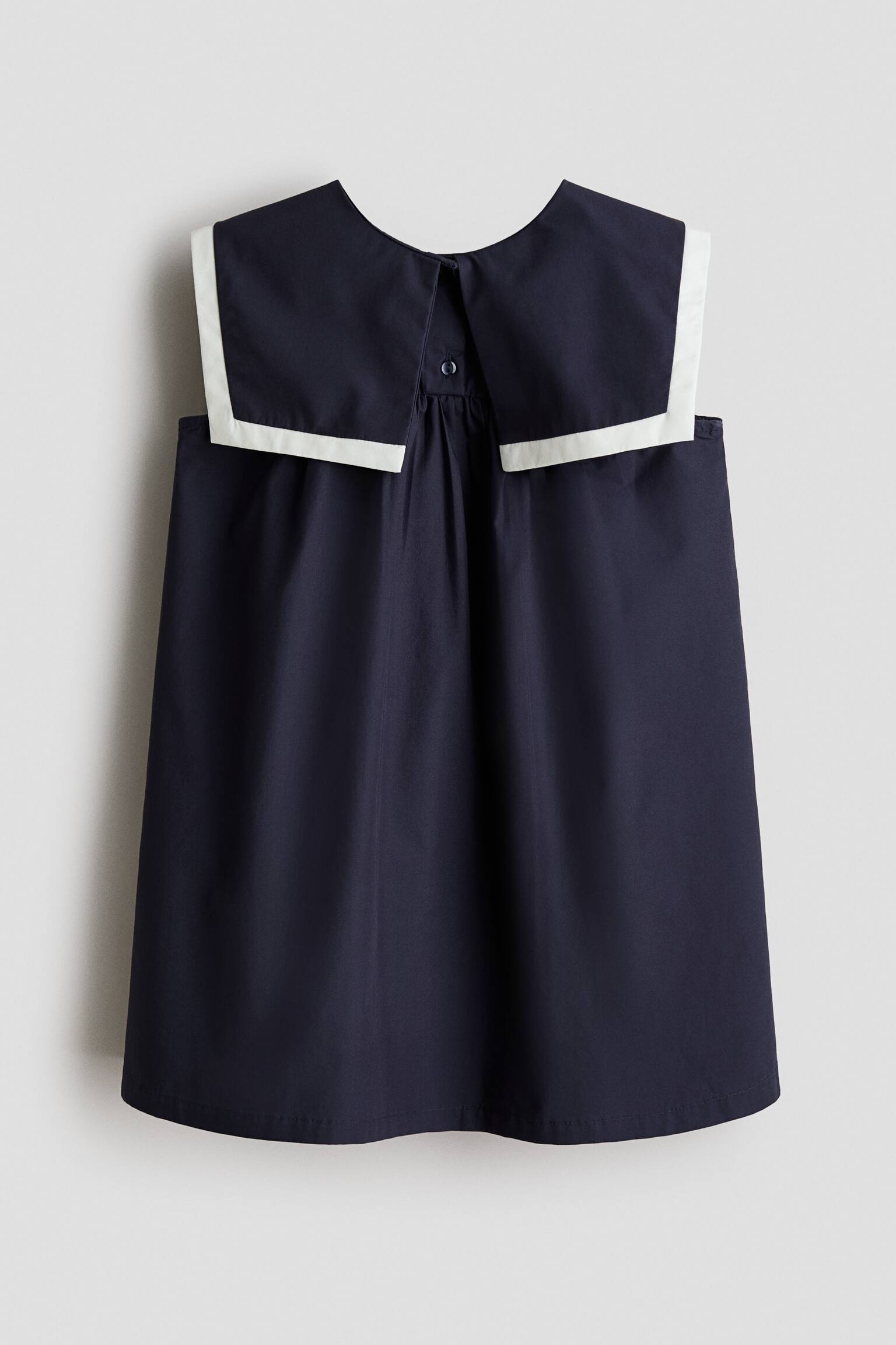 Cotton sailor dress - Navy blue - 3