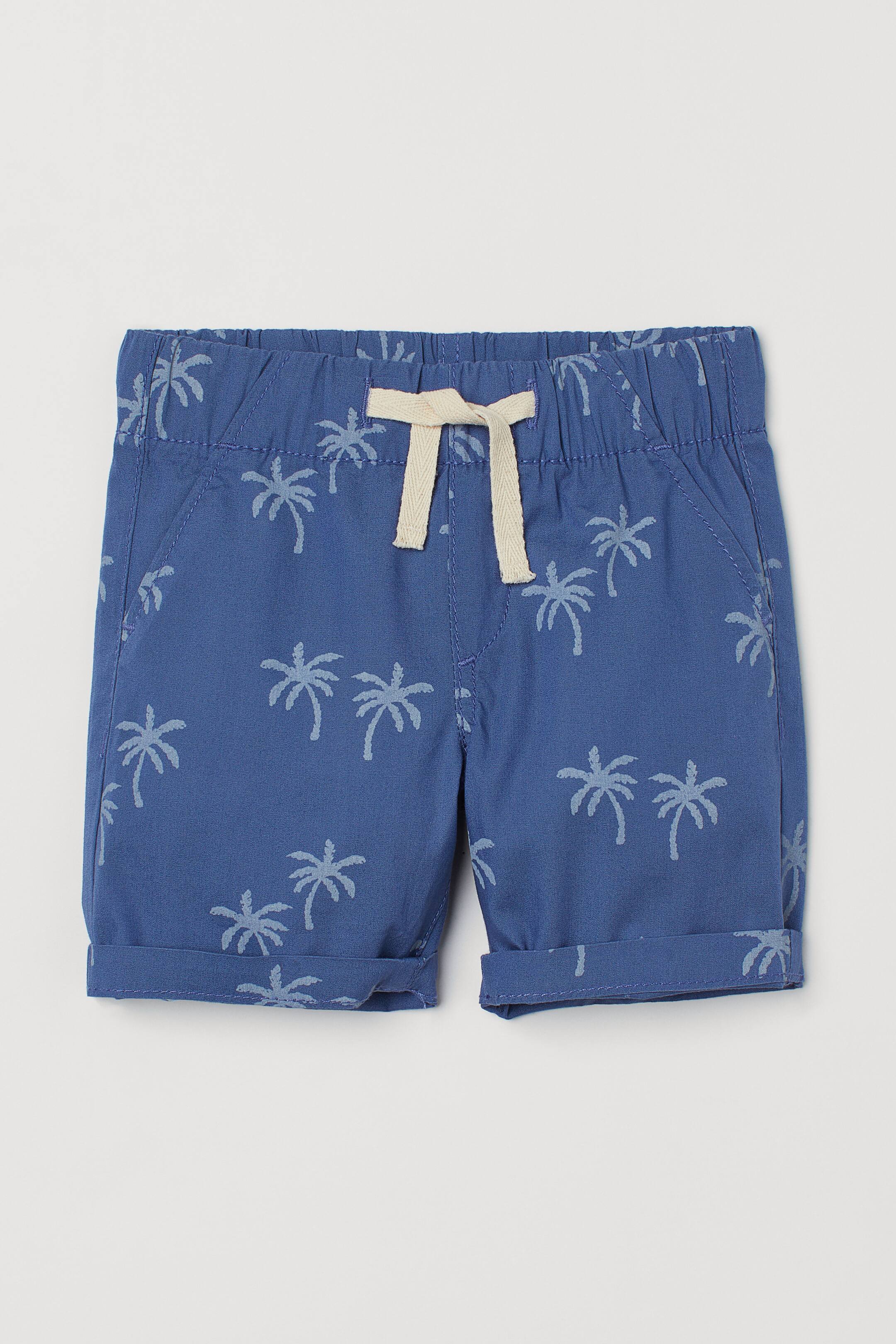 View larger image: Cotton shorts - Blue/Palm trees - Kids | H&M 1