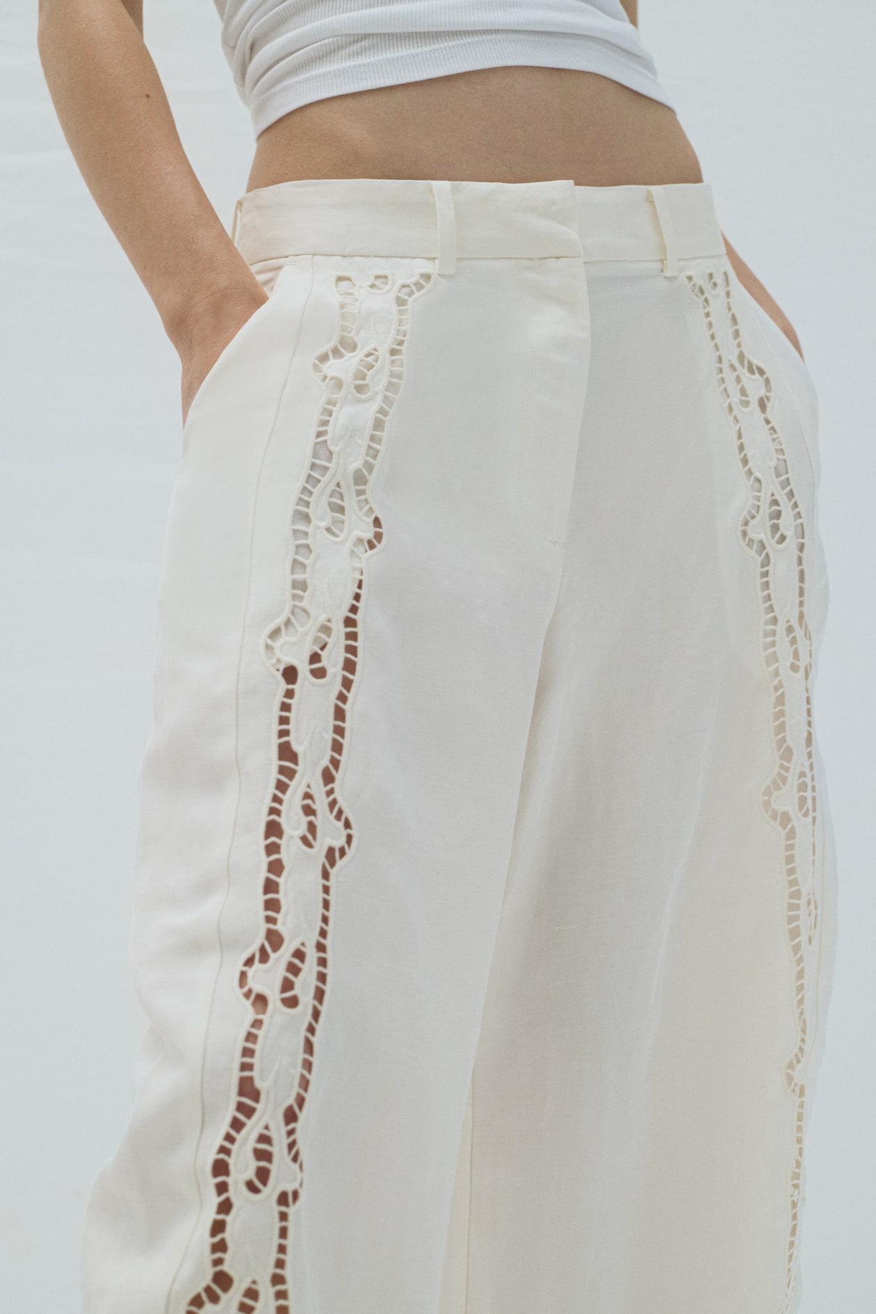 Linen-Blend Barrel Pants - image 5