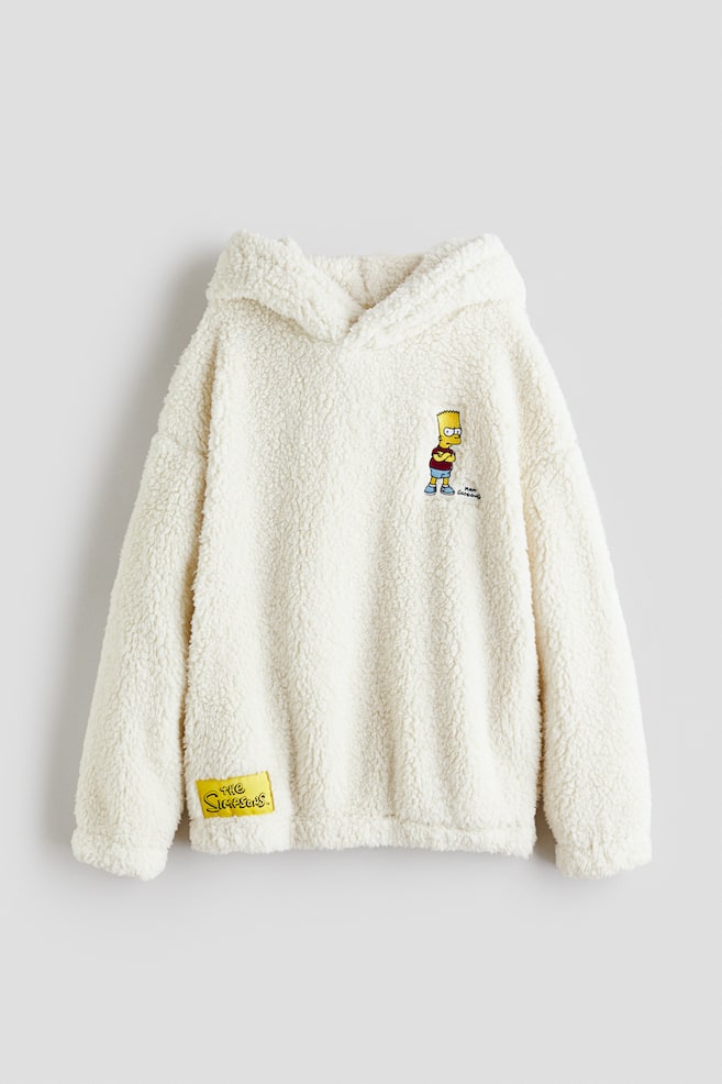 Maglia in pellicciotto con motivi ricamati - Crema/I Simpson - 1