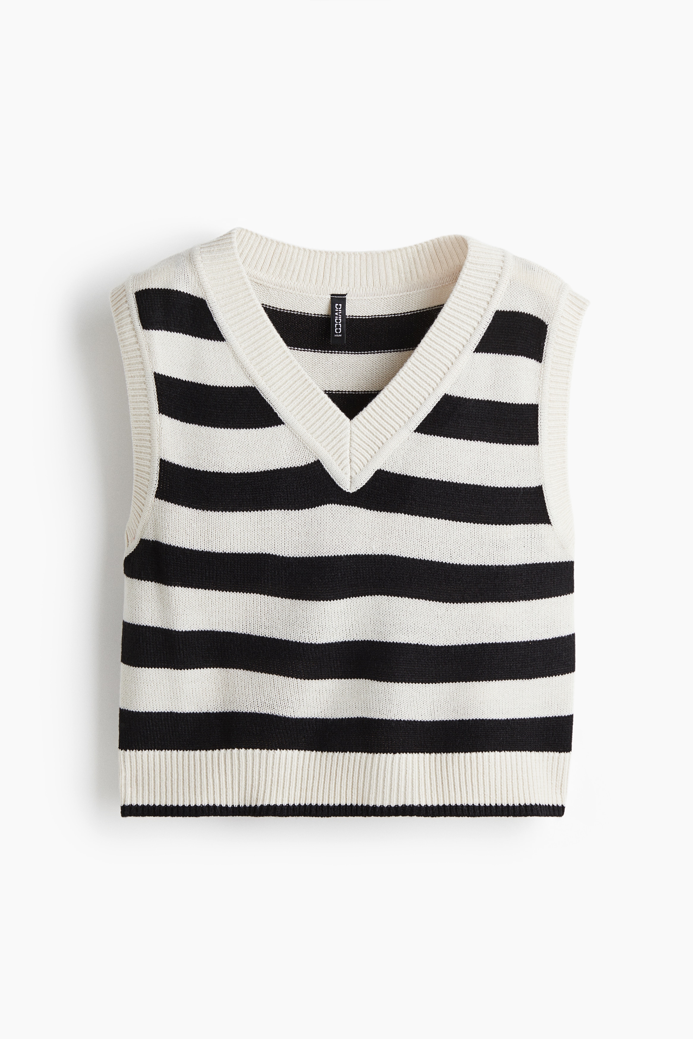 Knit Vest - White/Black stripe/Grey/Navy blue