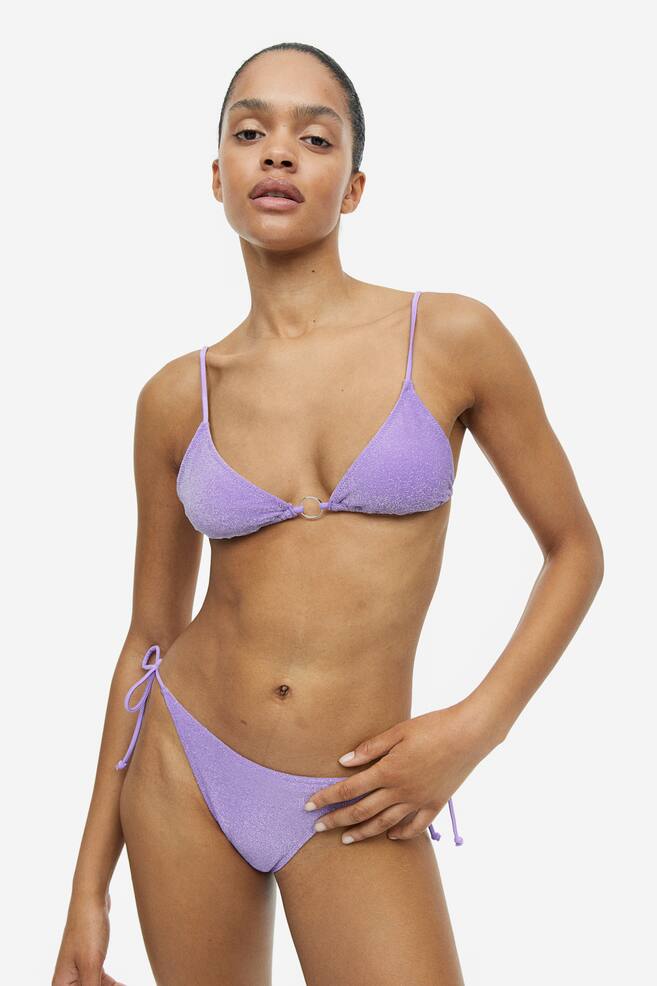 Padded triangle bikini top - Purple/Coral - 1