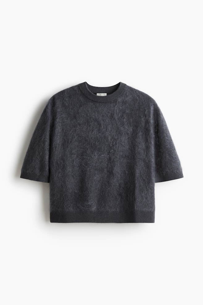 Top en cachemire brossé - Gris foncé/Crème/Gris chiné - 1