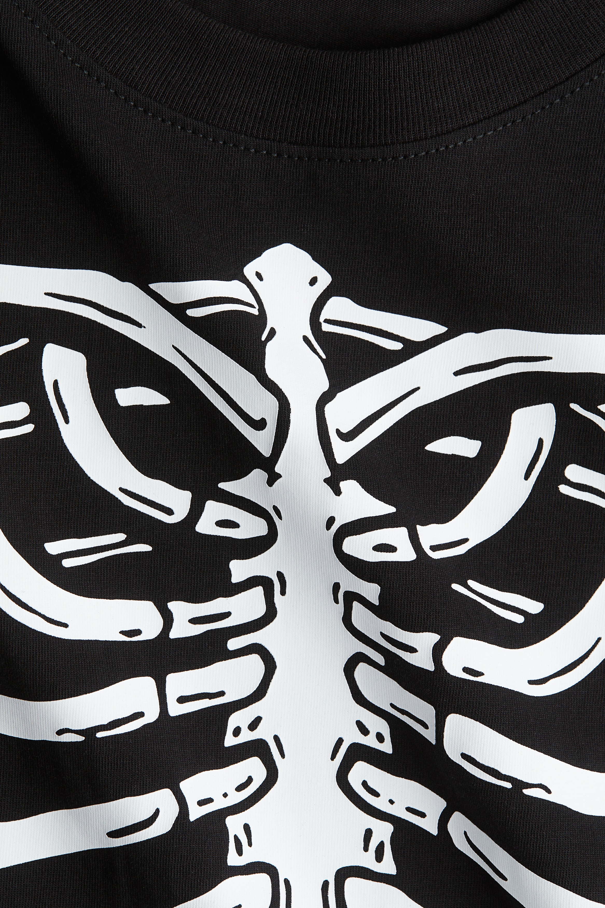 プリントコットンTシャツ - ブラック／スケルトン - Kids | H&M JP