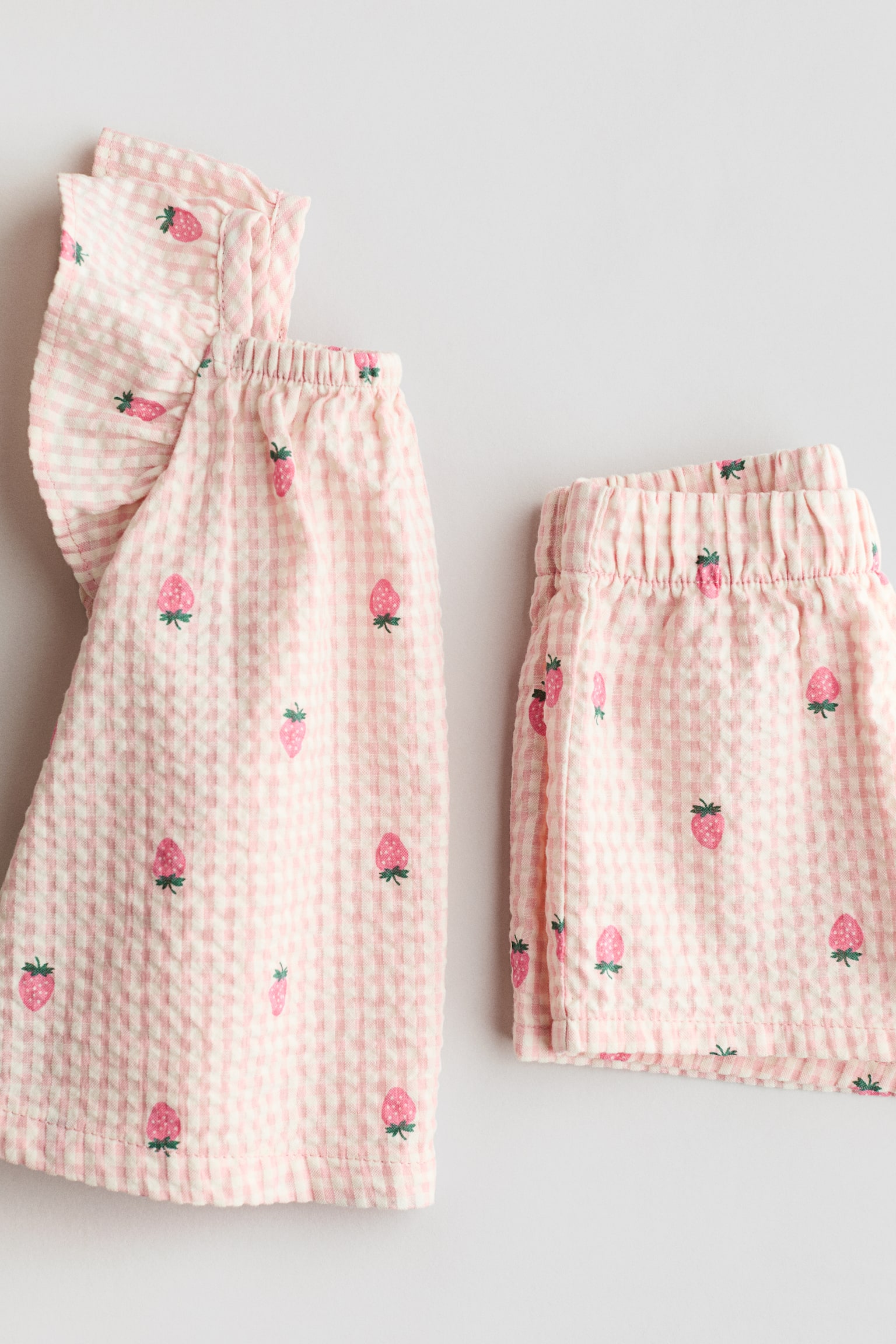 2-piece Set - Light pink/strawberries/White - 2