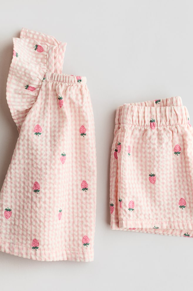 2-piece set - Light pink/Strawberries/Light blue/White striped/White/Light pink/Floral - 2